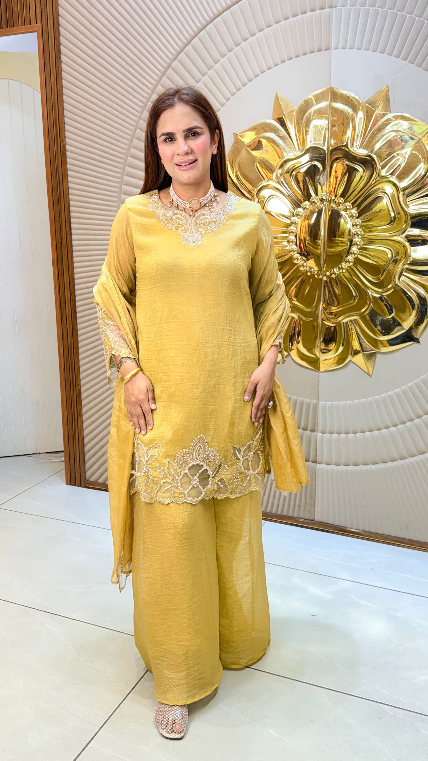 Elegant yellow sharara set PC3379