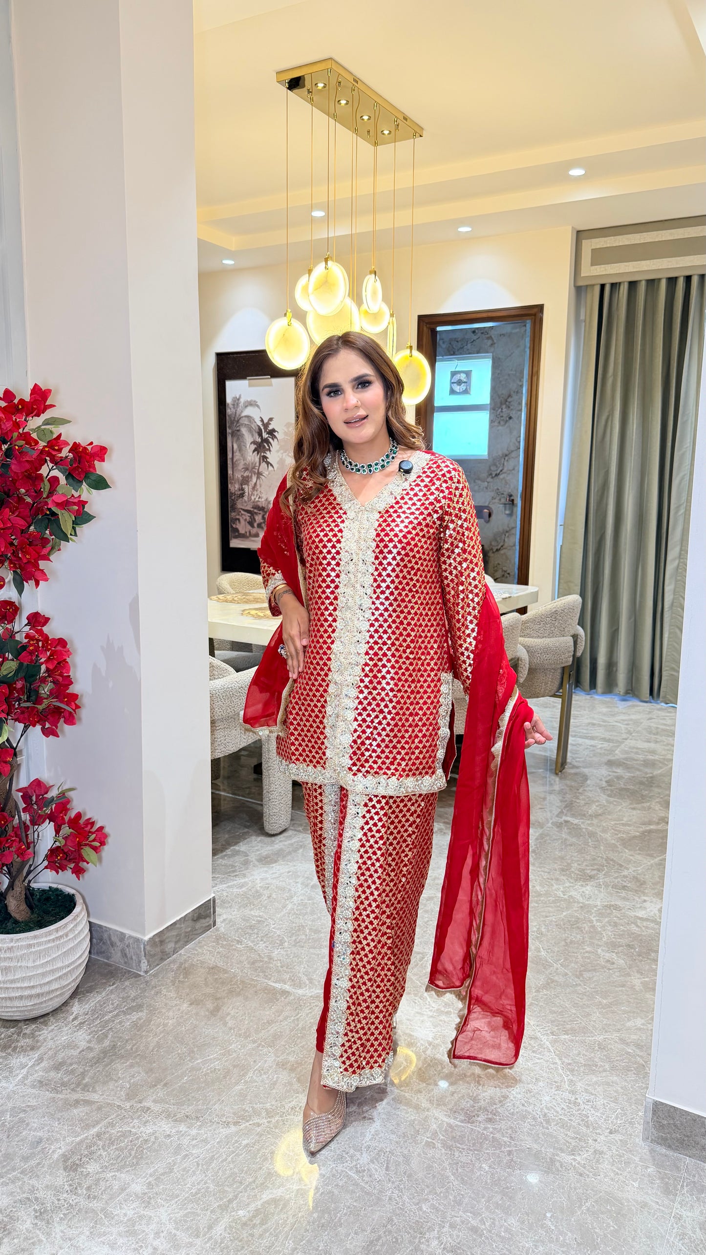Elegant Suit With Lace Work PC3407