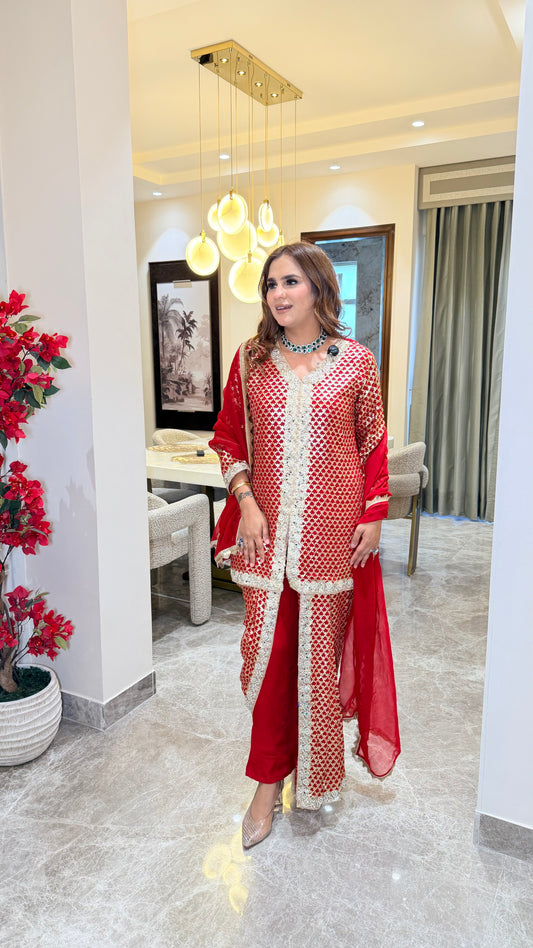 Elegant Suit With Lace Work PC3407