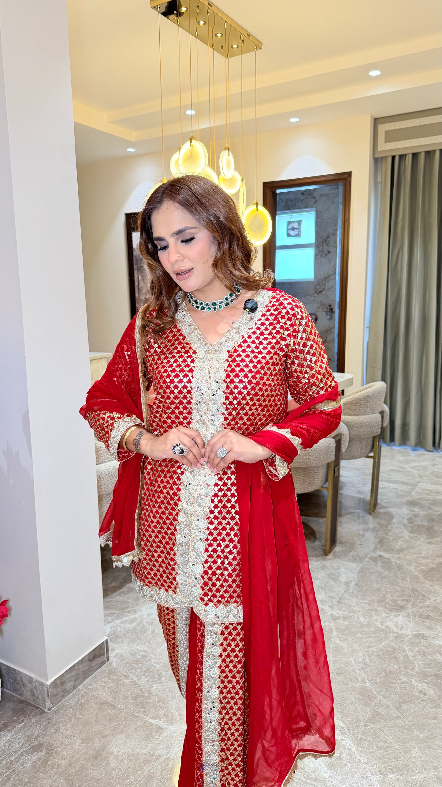 Elegant Suit With Lace Work PC3407