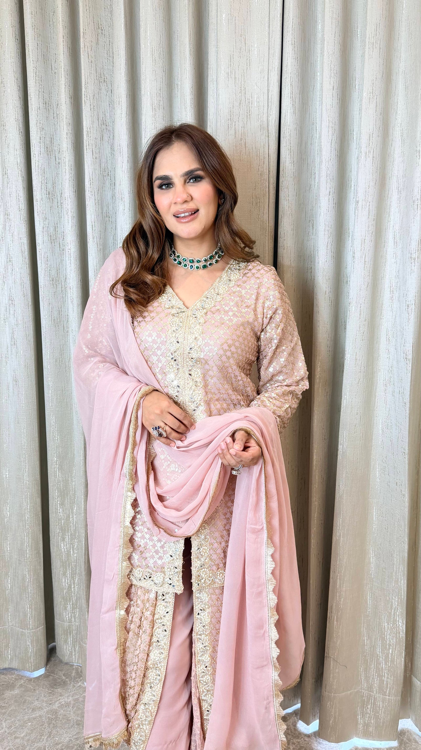 Elegant Suit With Lace Work PC3407