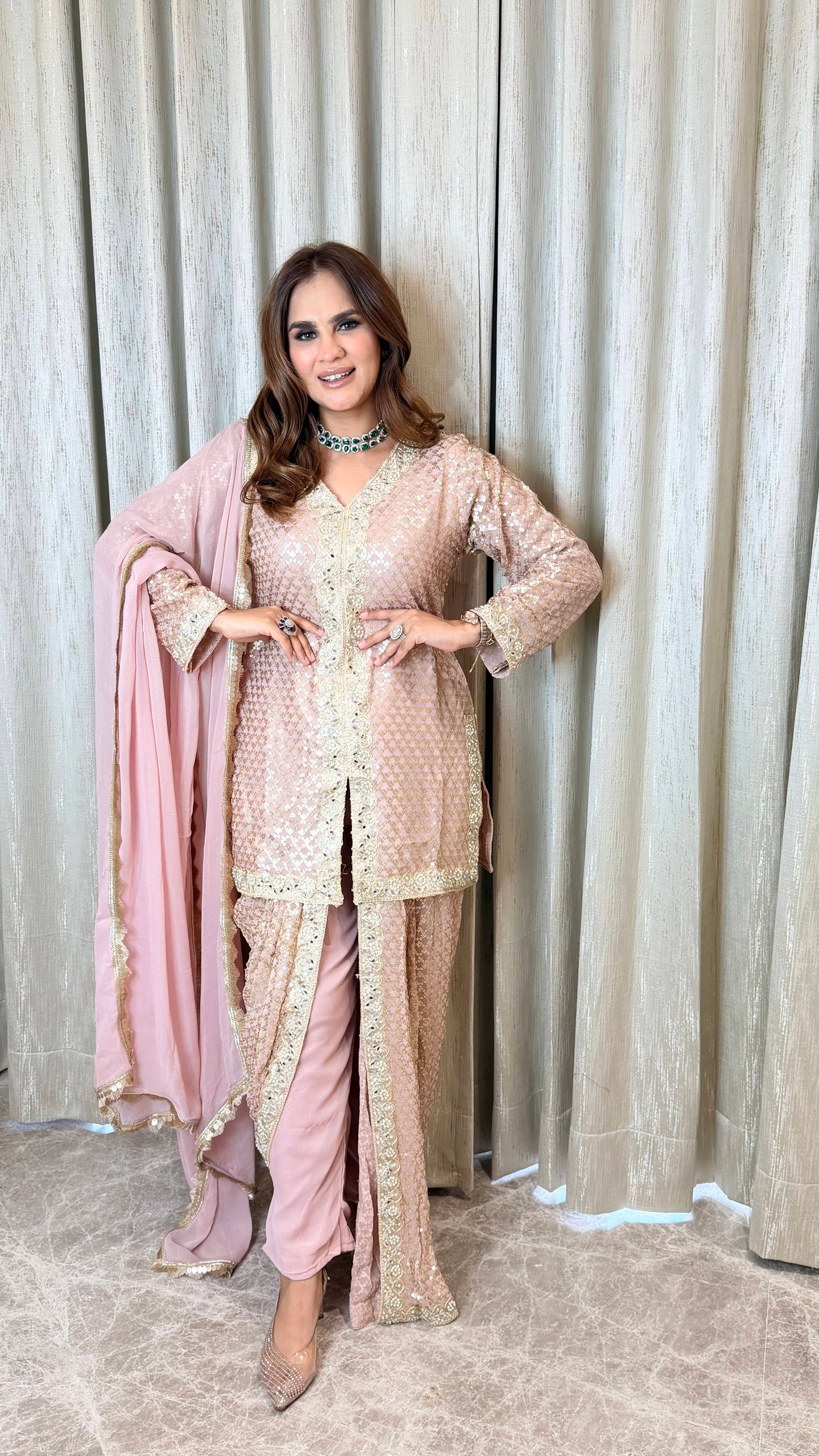 Elegant Suit With Lace Work PC3407