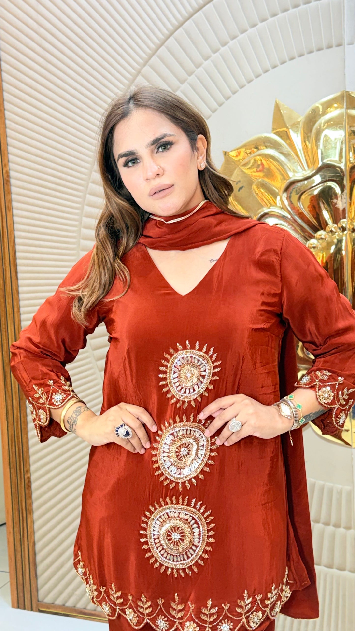 Elegant Suit With Lace Work PC3416