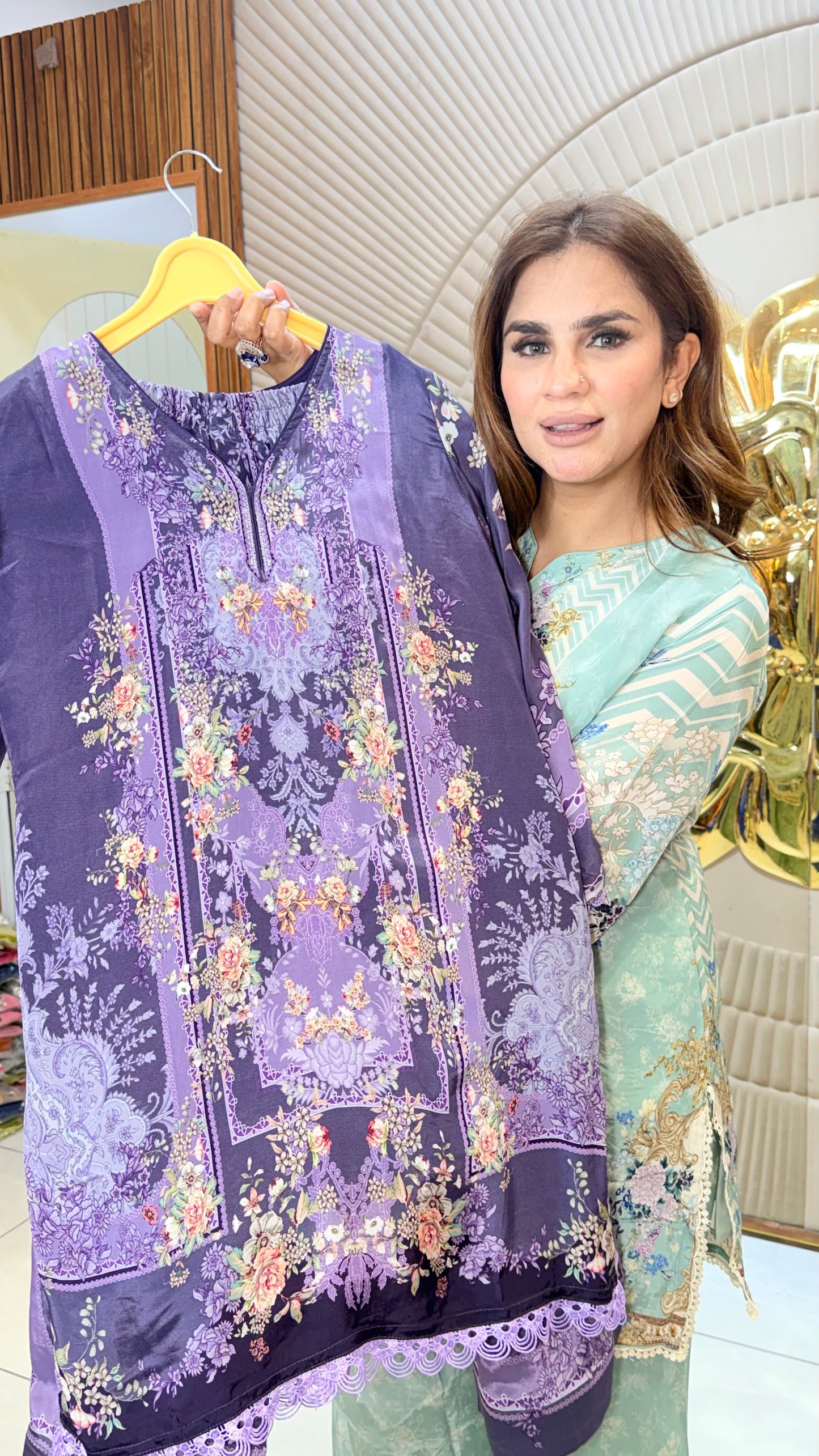 Elegant Suit With Lace Work PC3421