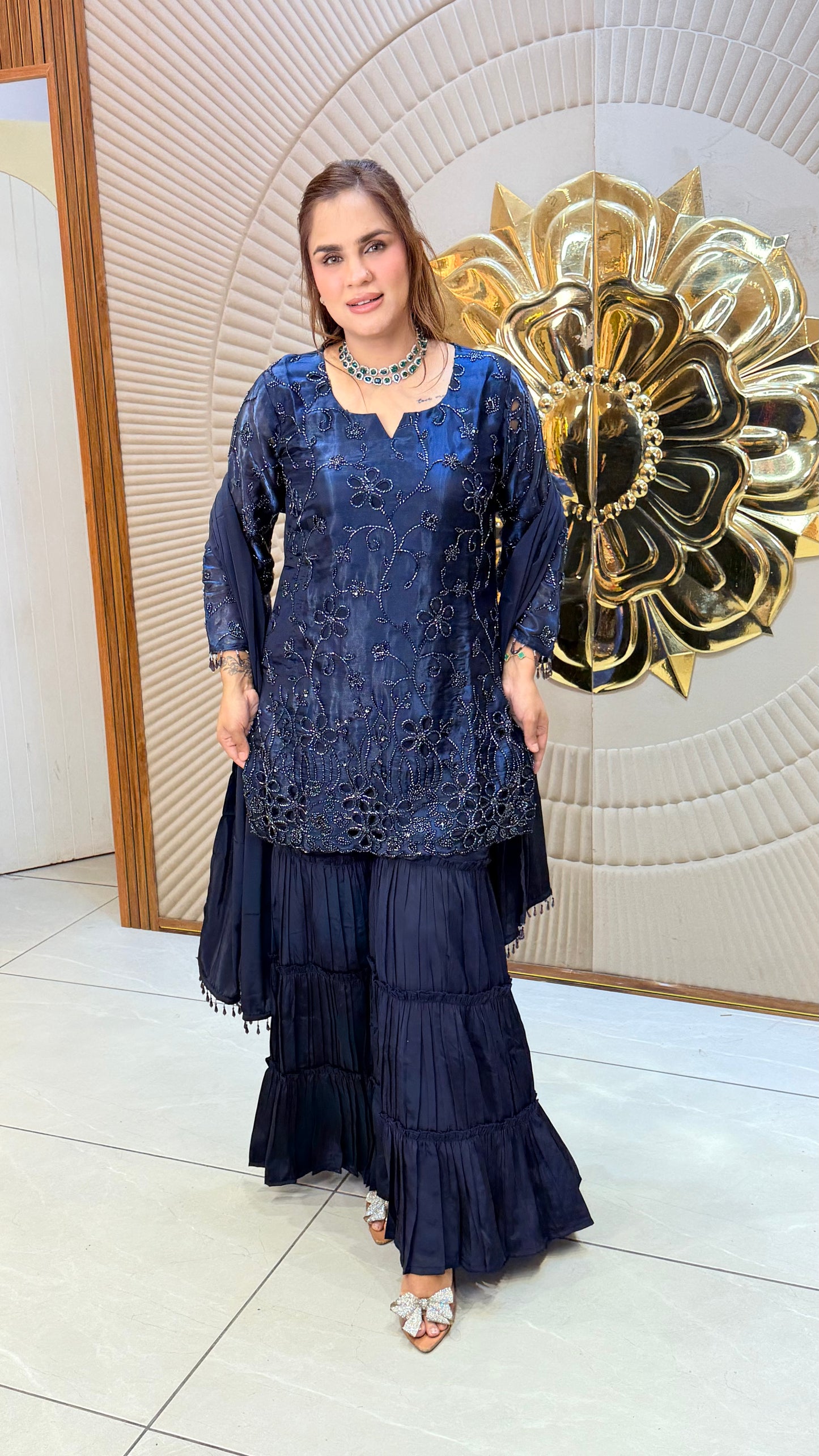 Elegant Ethnic kurta set with Sharara pants PC3424