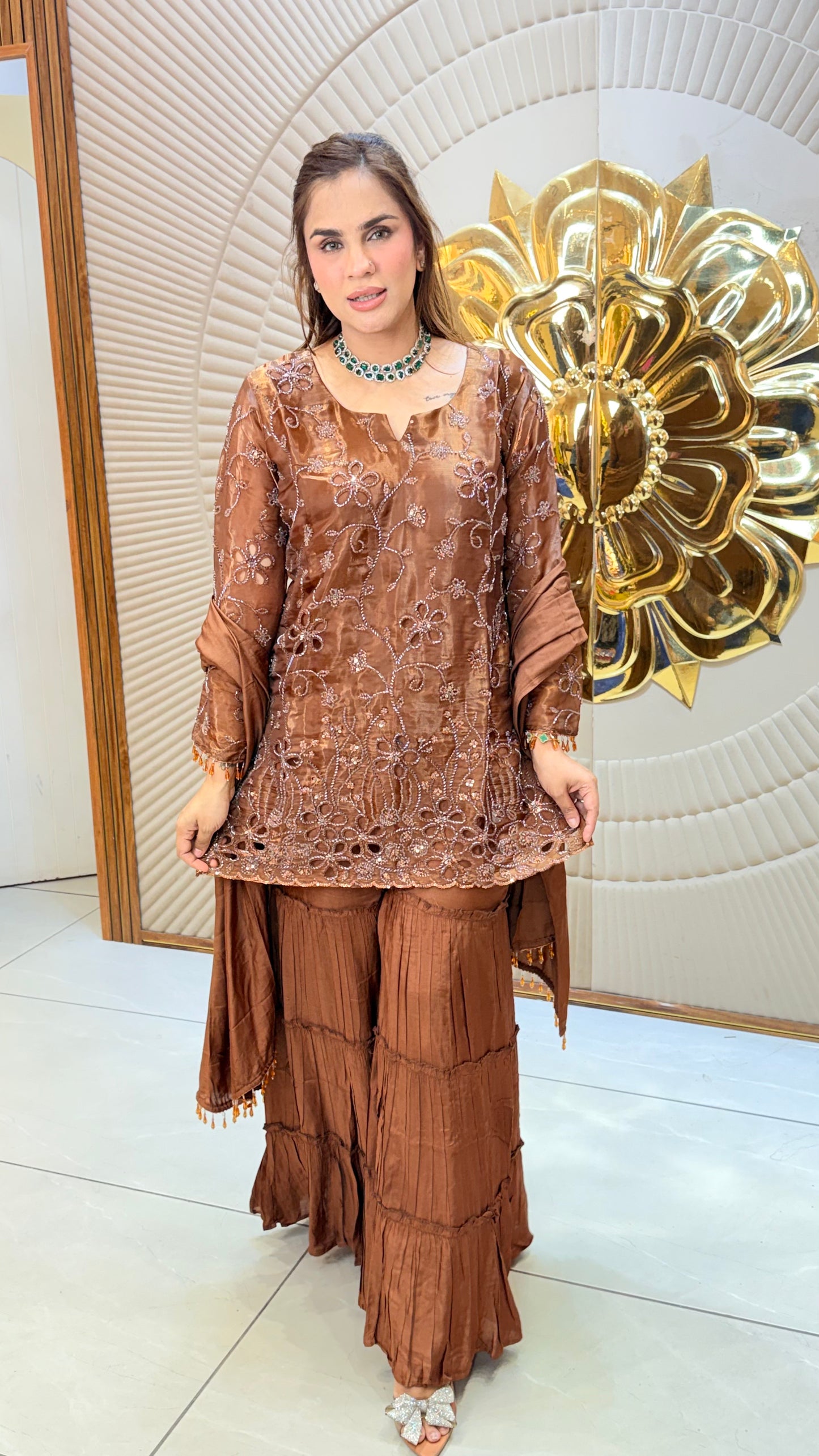 Elegant Ethnic kurta set with Sharara pants PC3424