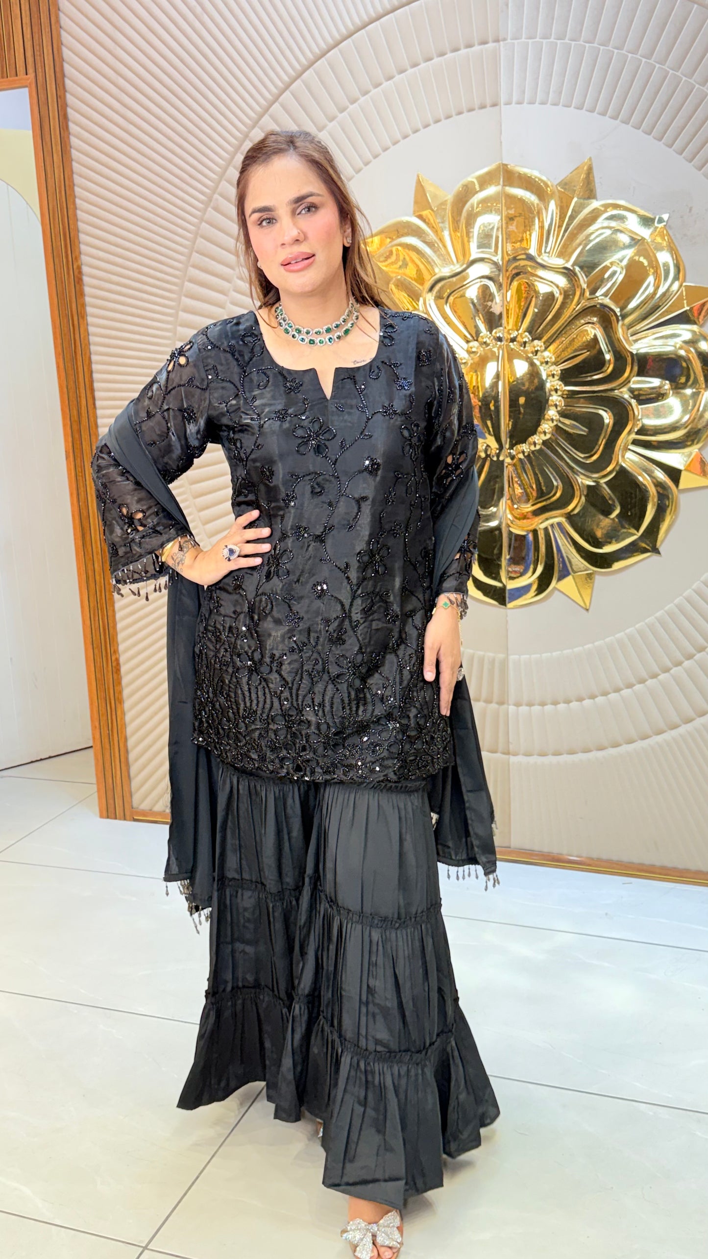 Elegant Ethnic kurta set with Sharara pants PC3424
