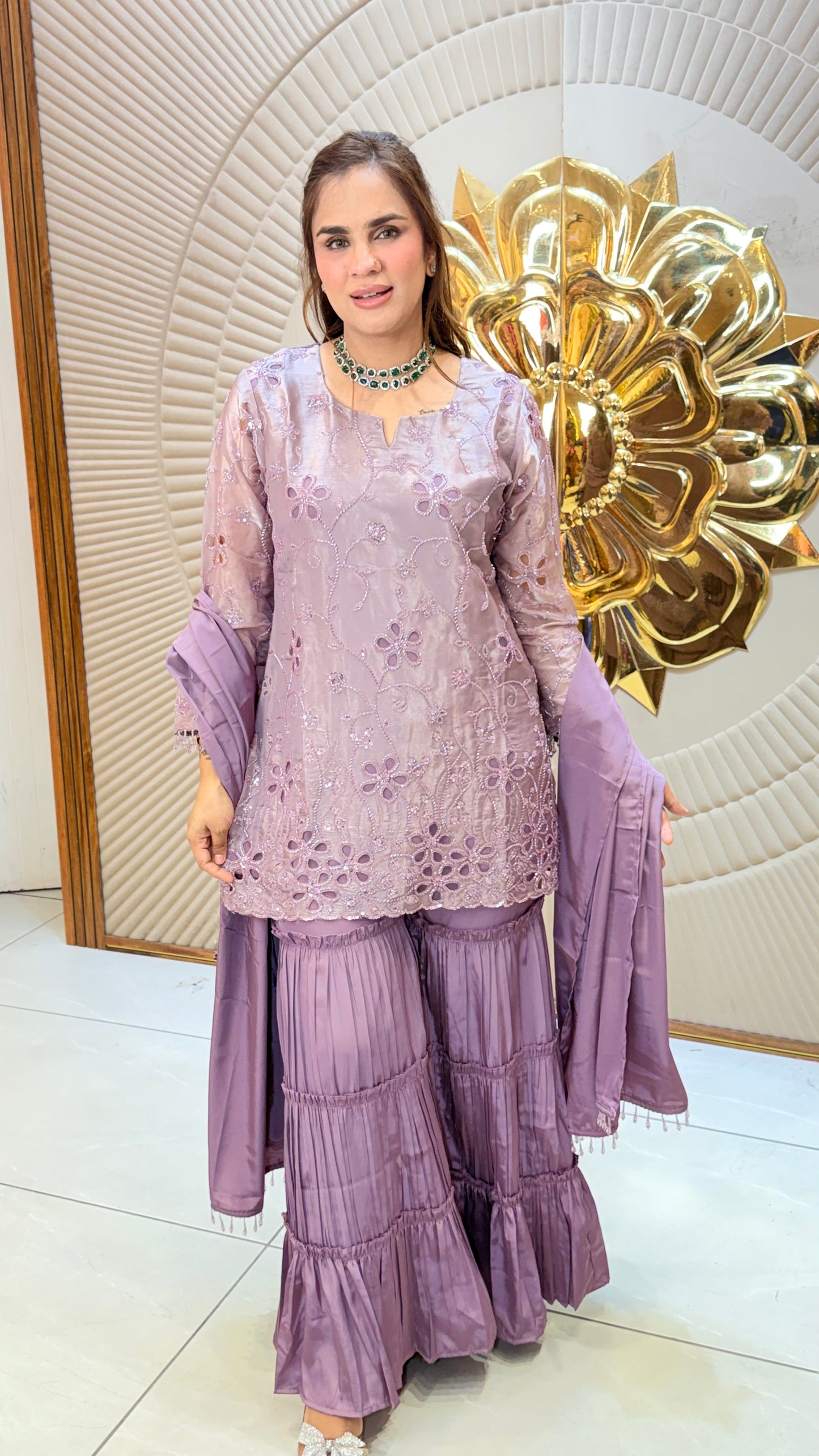 Elegant Ethnic kurta set with Sharara pants PC3424