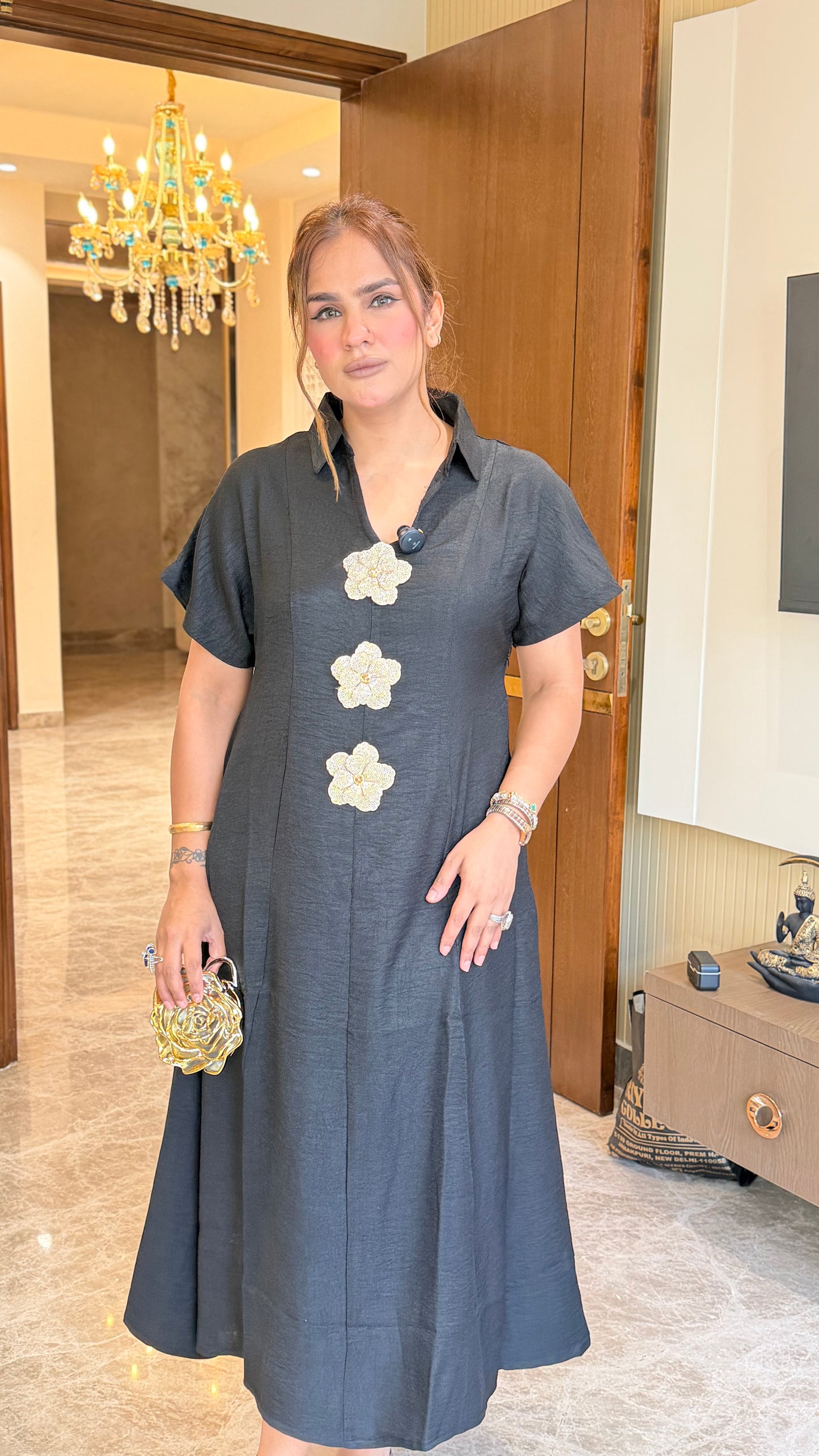 Beautiful midi-length linen shirt dress PC3441