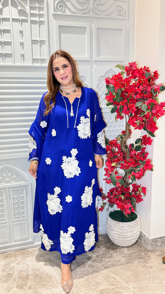 Elegant Royal blue Pakistani suit set PC3451