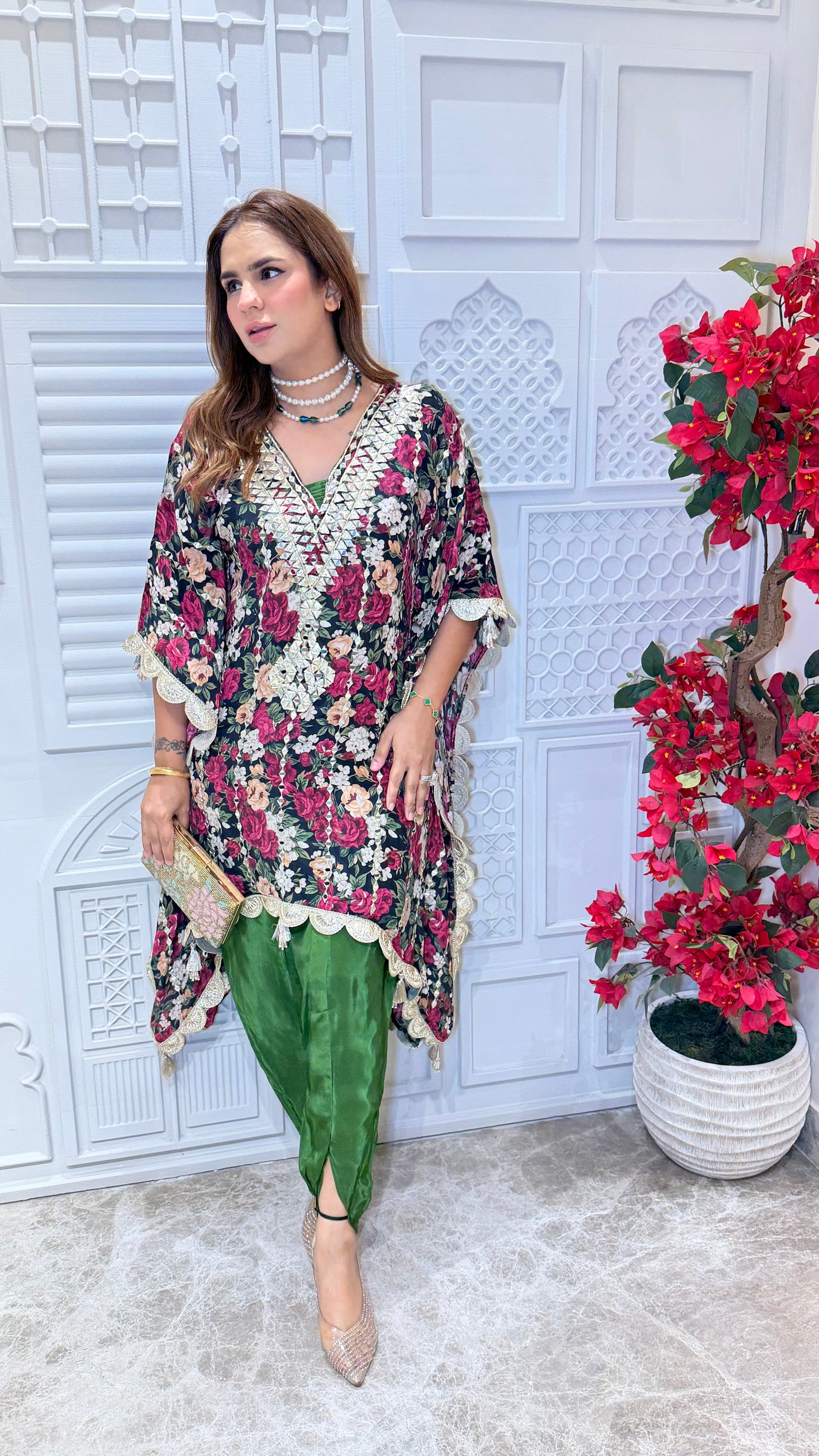 Beautiful floral print kaftan set PC3455