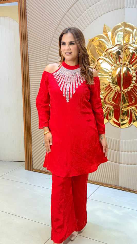 Beautiful Cold-shoulder kurta set PC3461