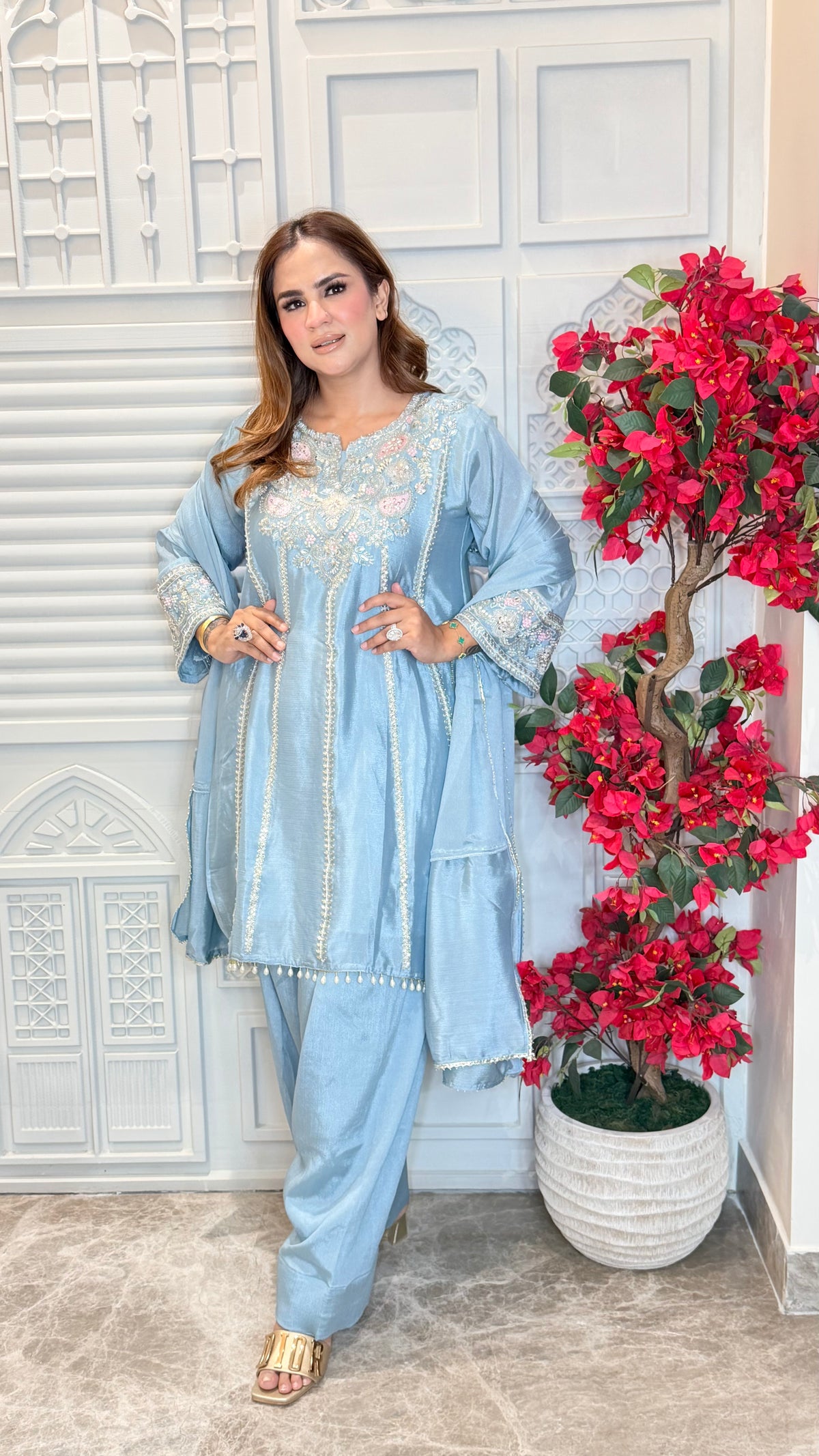 Elegant silk farshi suit set PC3474