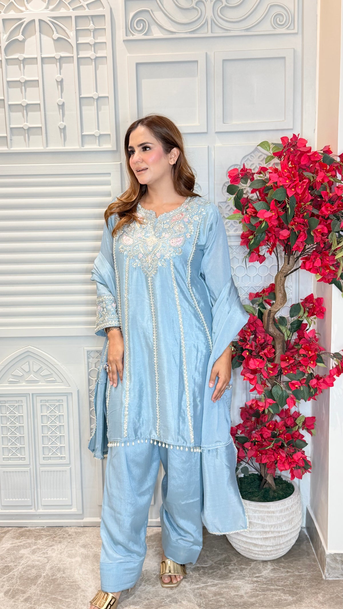 Elegant silk farshi suit set PC3474