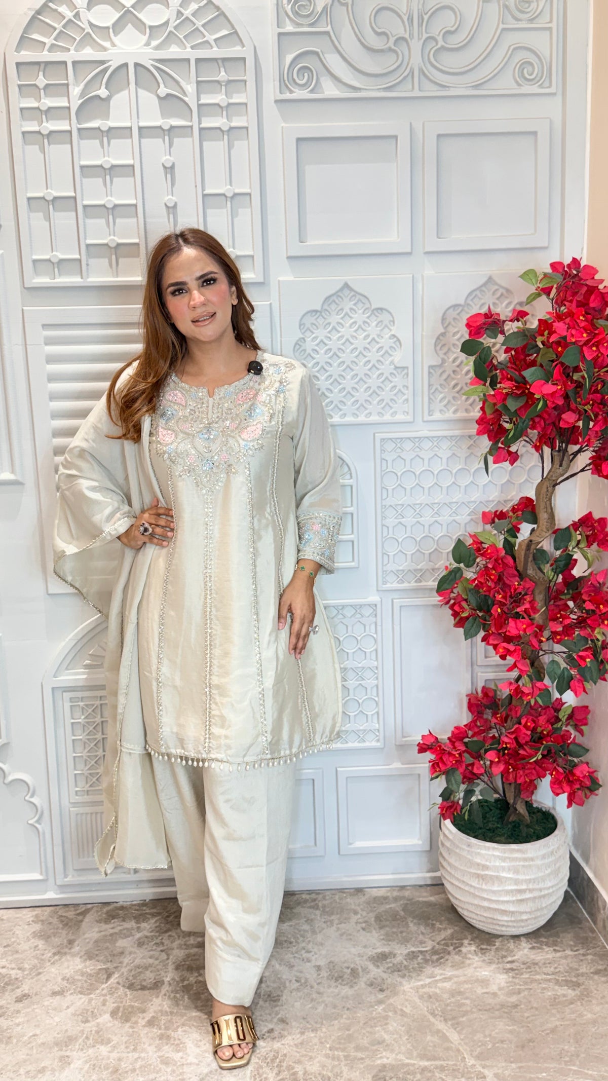 Elegant silk farshi suit set PC3474