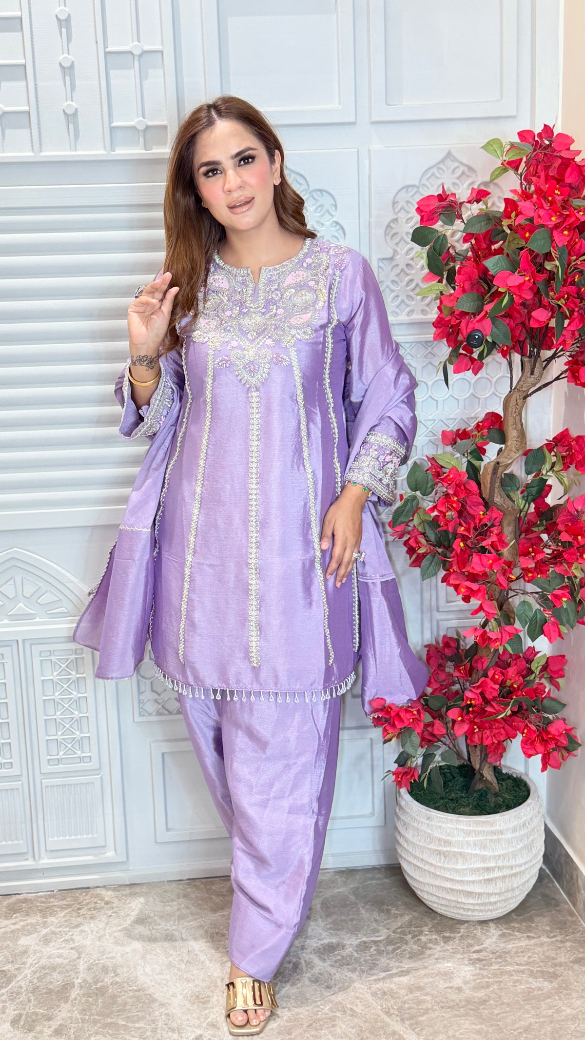 Elegant silk farshi suit set PC3474