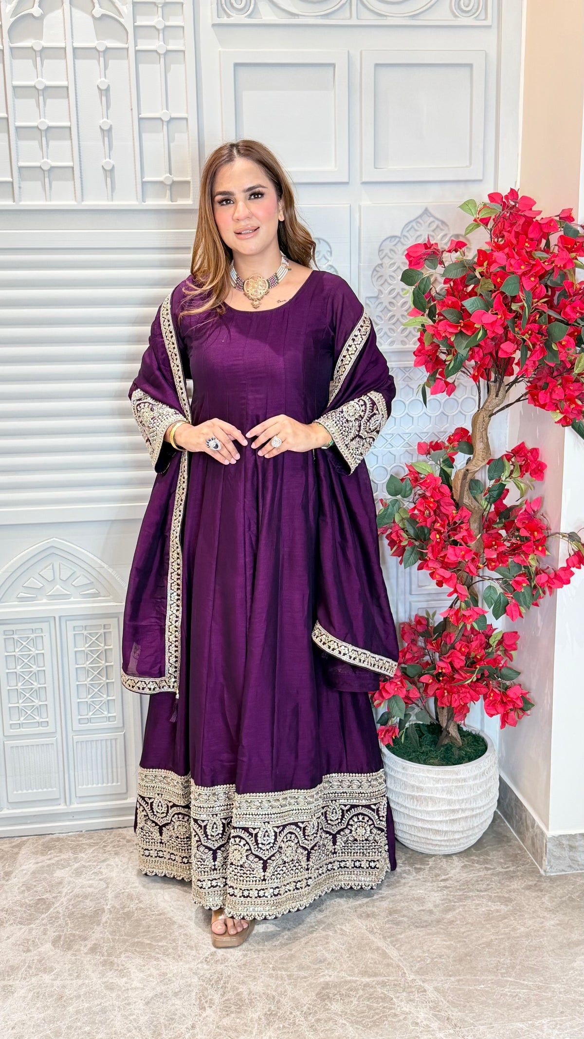 Elegant flared Anarkali gown PC3475