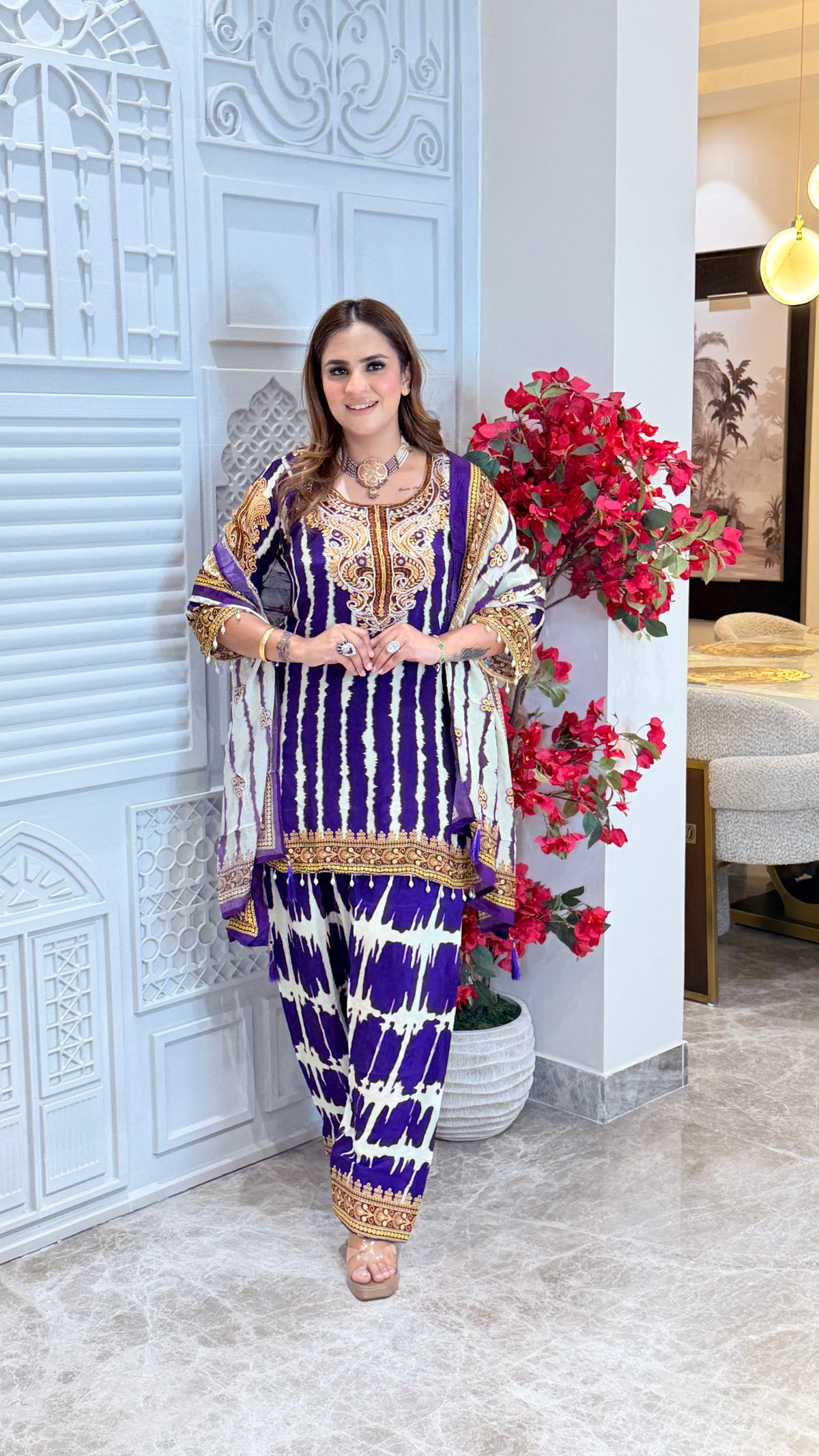 Elegant tie-dye Shibori kurta set PC3477