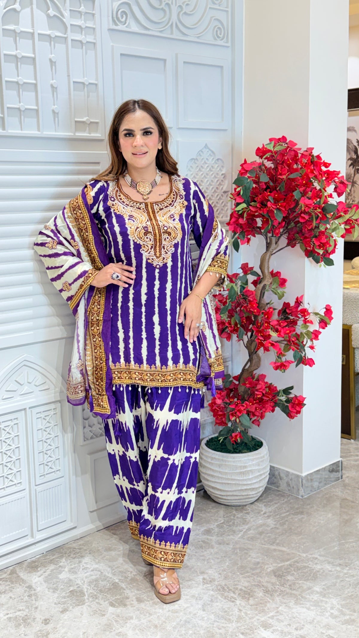 Elegant tie-dye Shibori kurta set PC3477