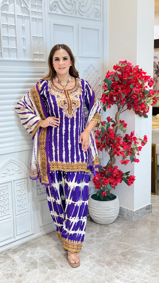 Elegant tie-dye Shibori kurta set PC3477