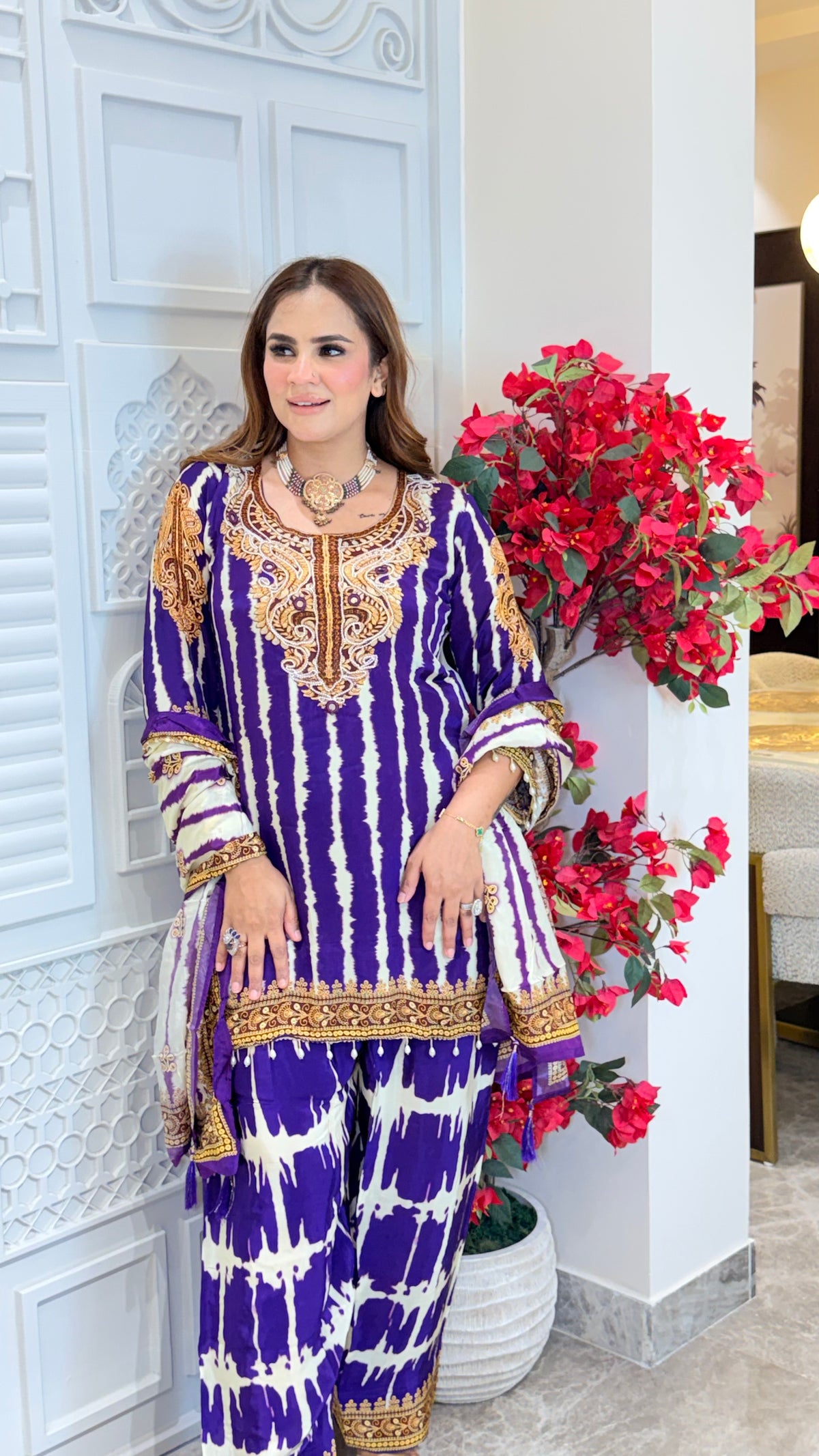 Elegant tie-dye Shibori kurta set PC3477