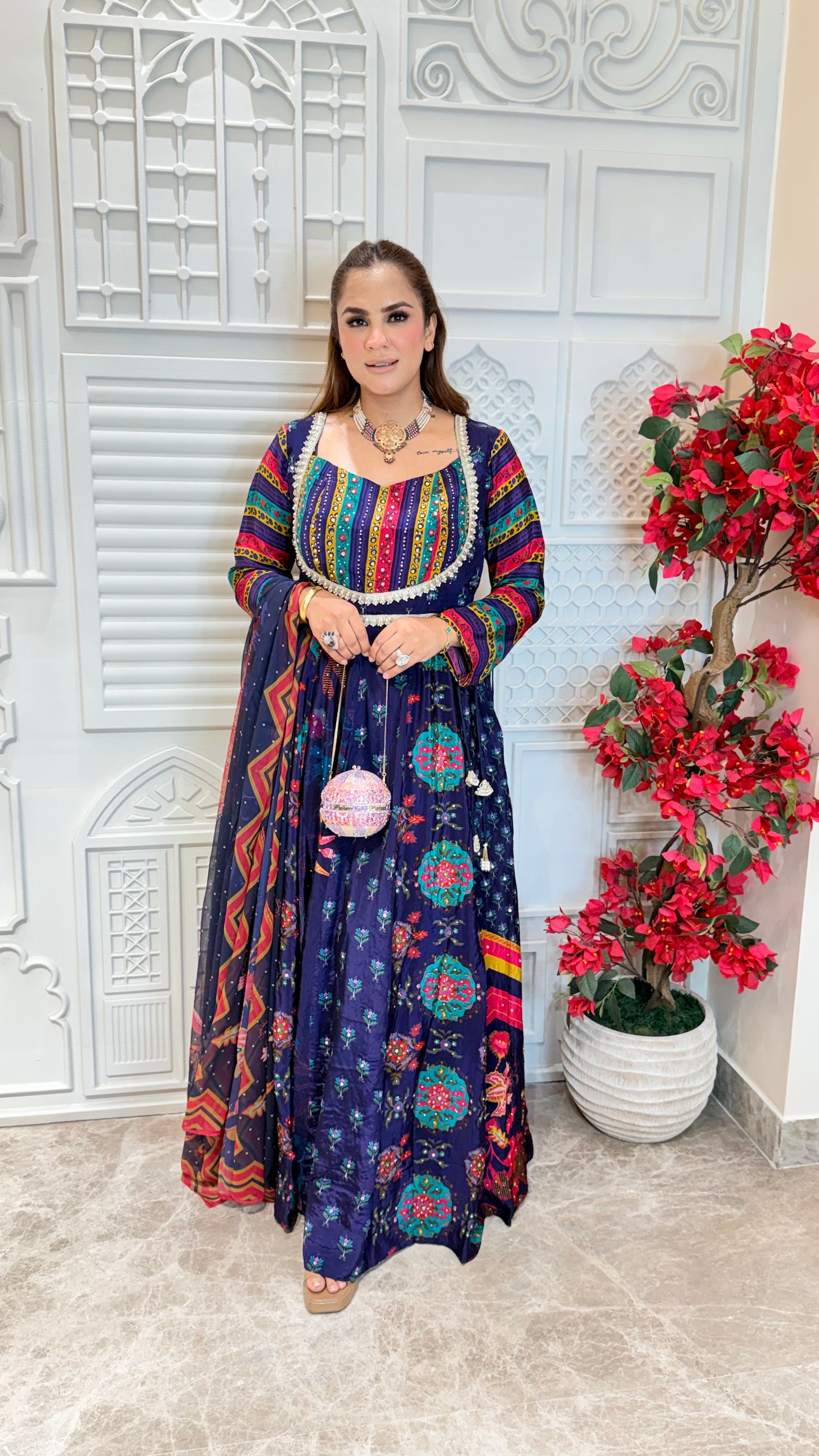 Elegant Torani Dil Rang Zareen Anarkali Set PC3480