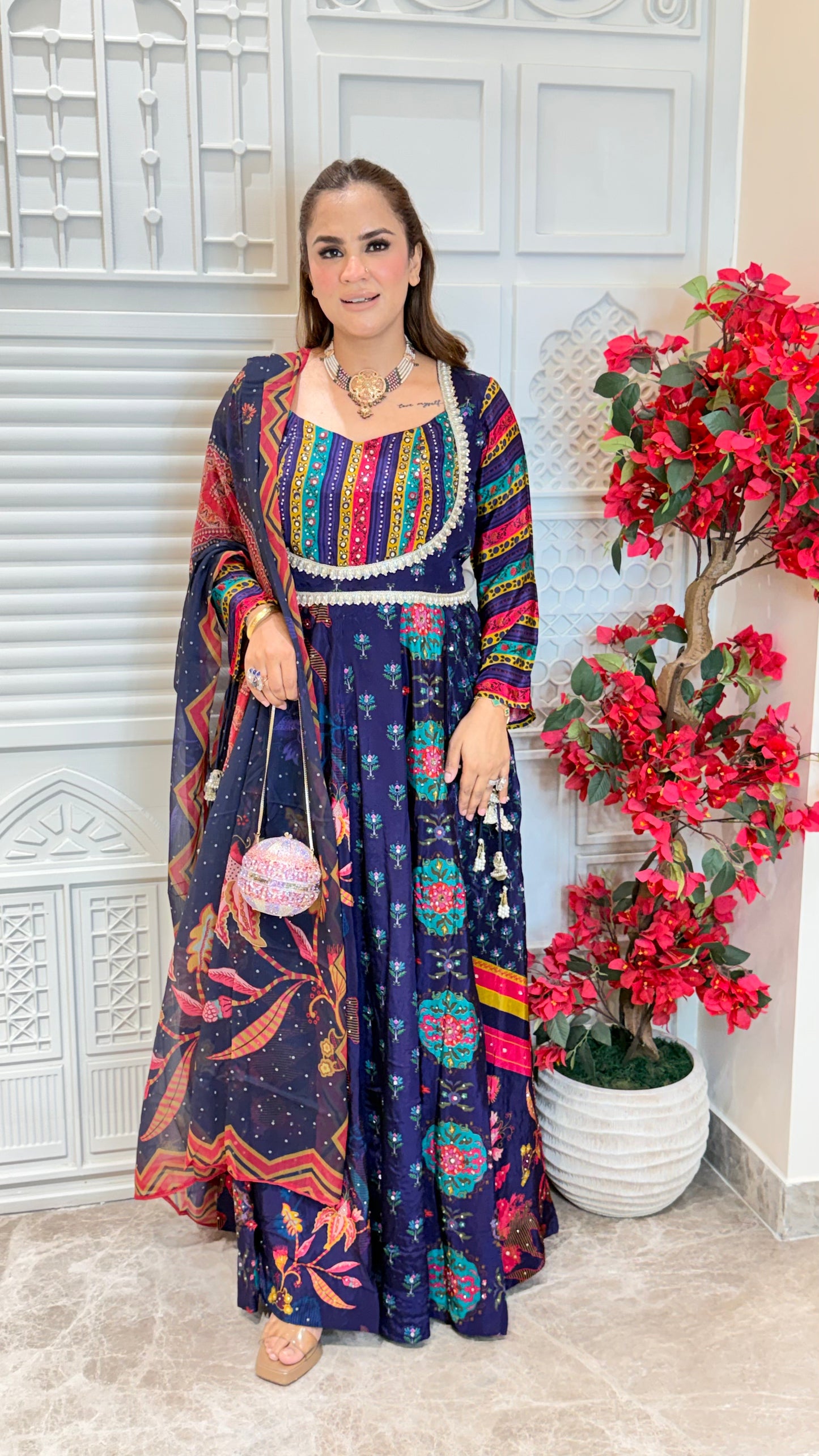 Elegant Torani Dil Rang Zareen Anarkali Set PC3480