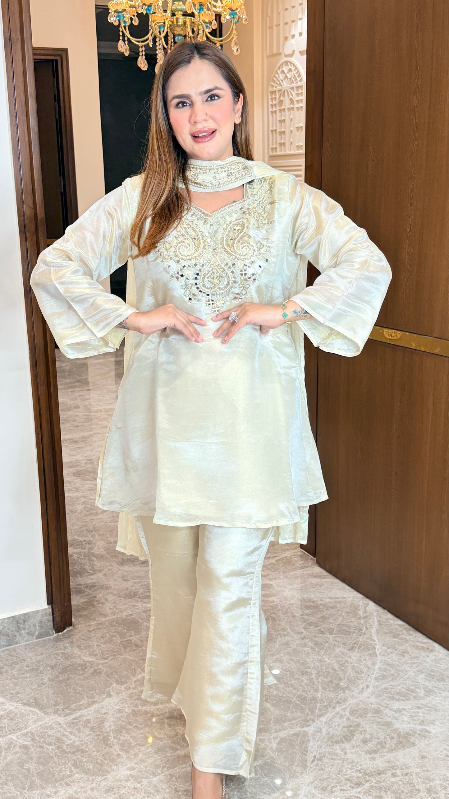 Elegant silk tissue co-ord set PC3503