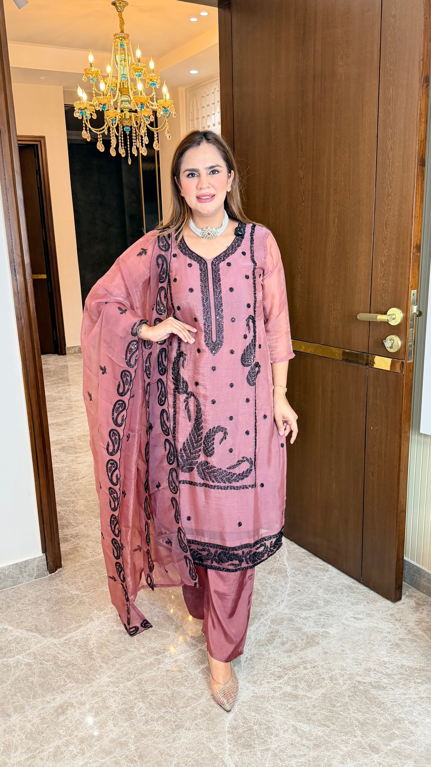 Beautiful organza ethnic suit set PC3504