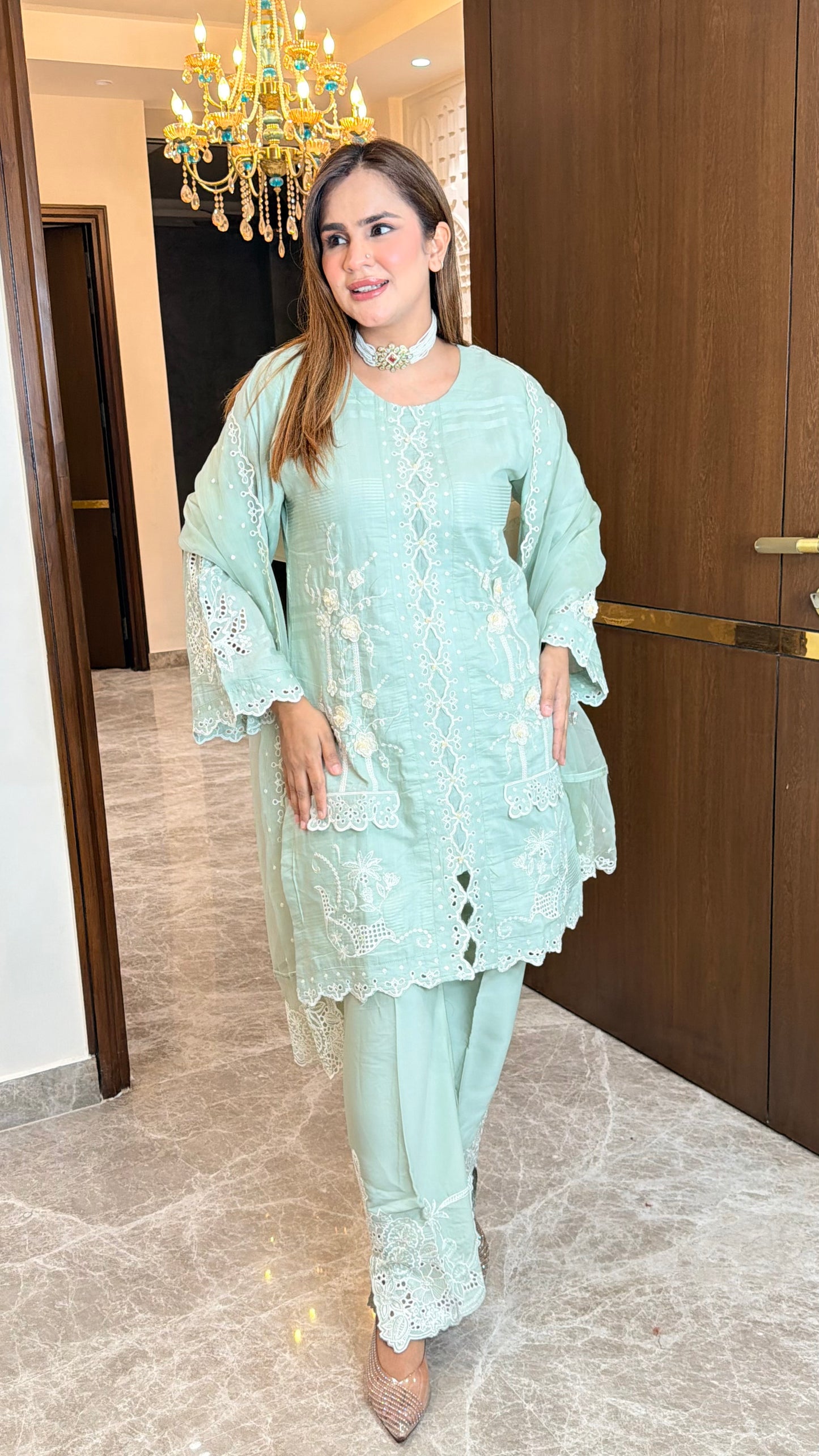 Beautiful embroidered kurta set PC3507