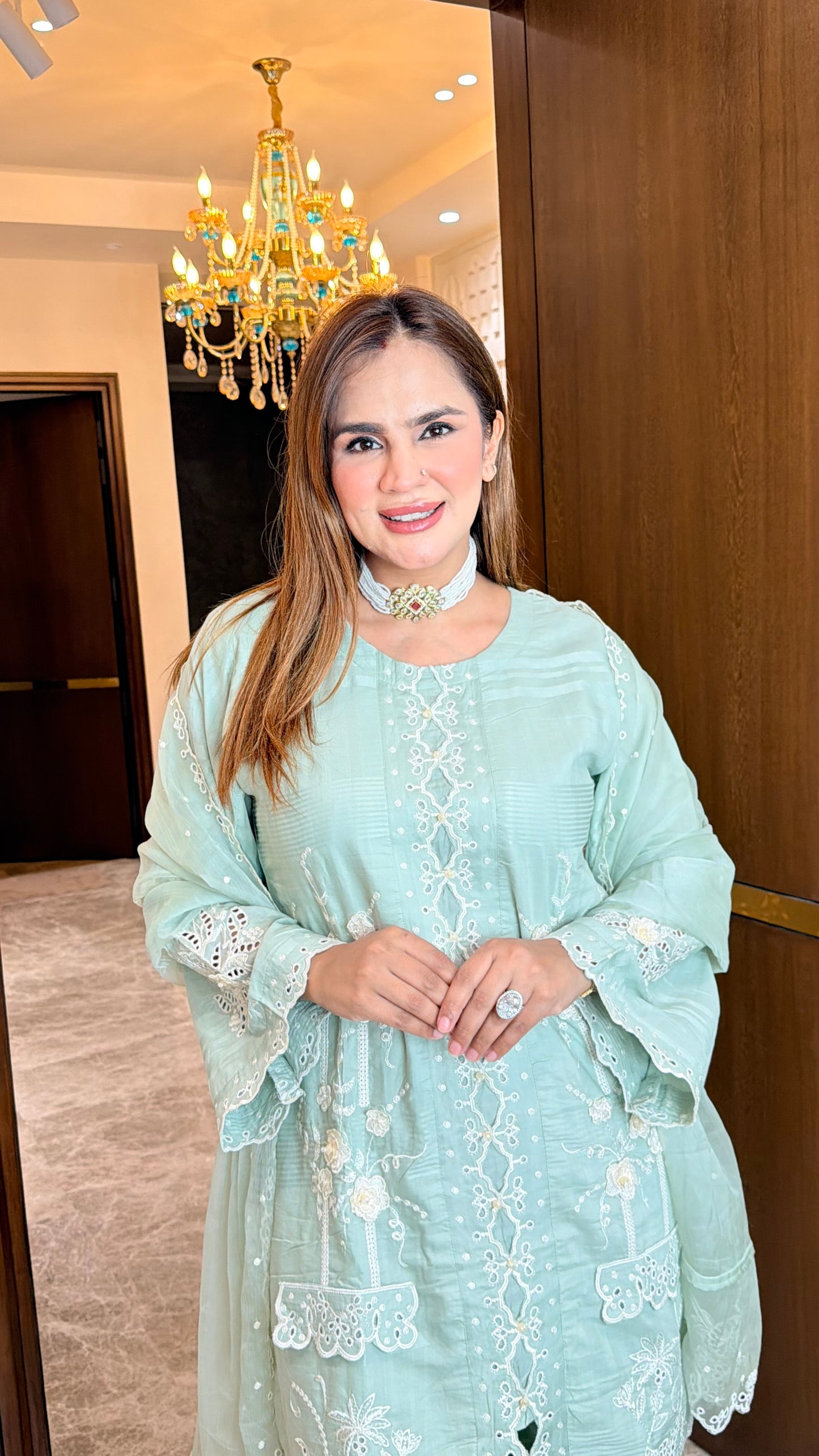 Beautiful embroidered kurta set PC3507