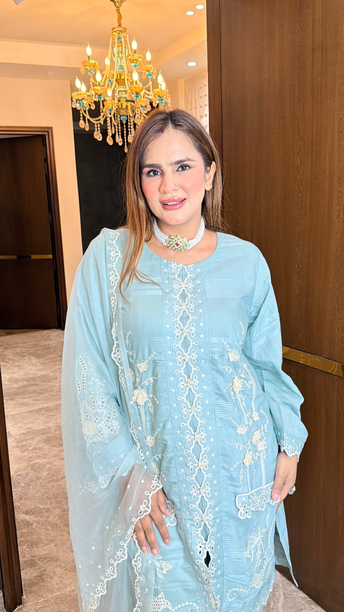 Beautiful embroidered kurta set PC3507