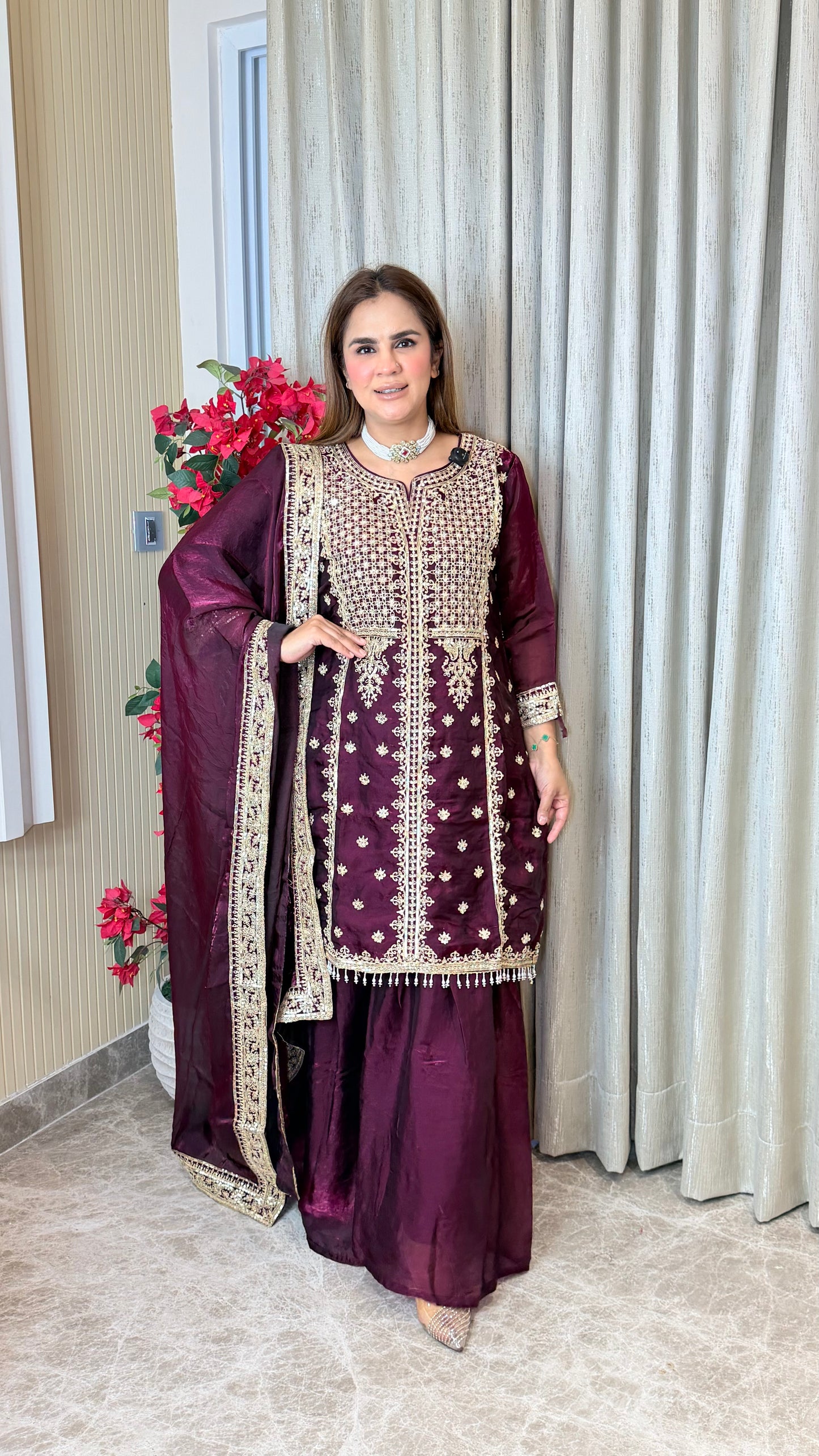 Beautidul  chinon silk ethnic sharara setc PC3518