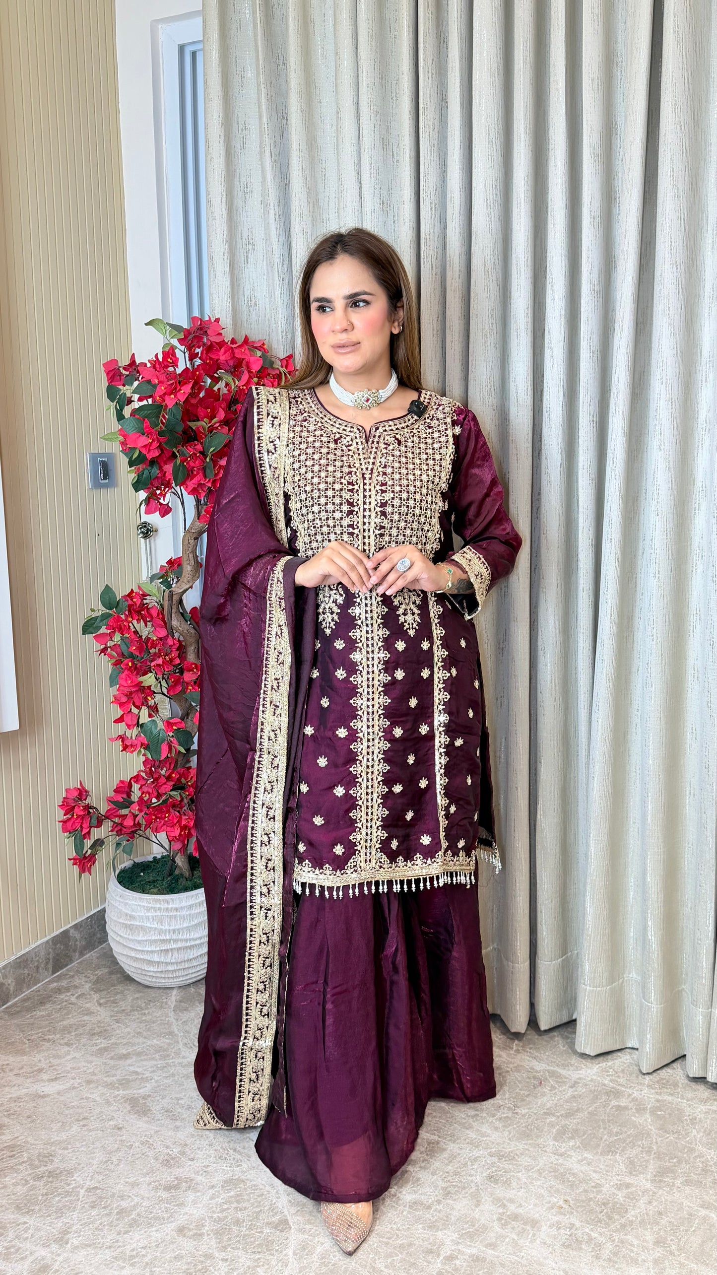 Beautidul  chinon silk ethnic sharara setc PC3518