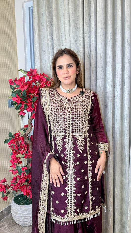 Elegant chinon silk ethnic sharara set PC3518