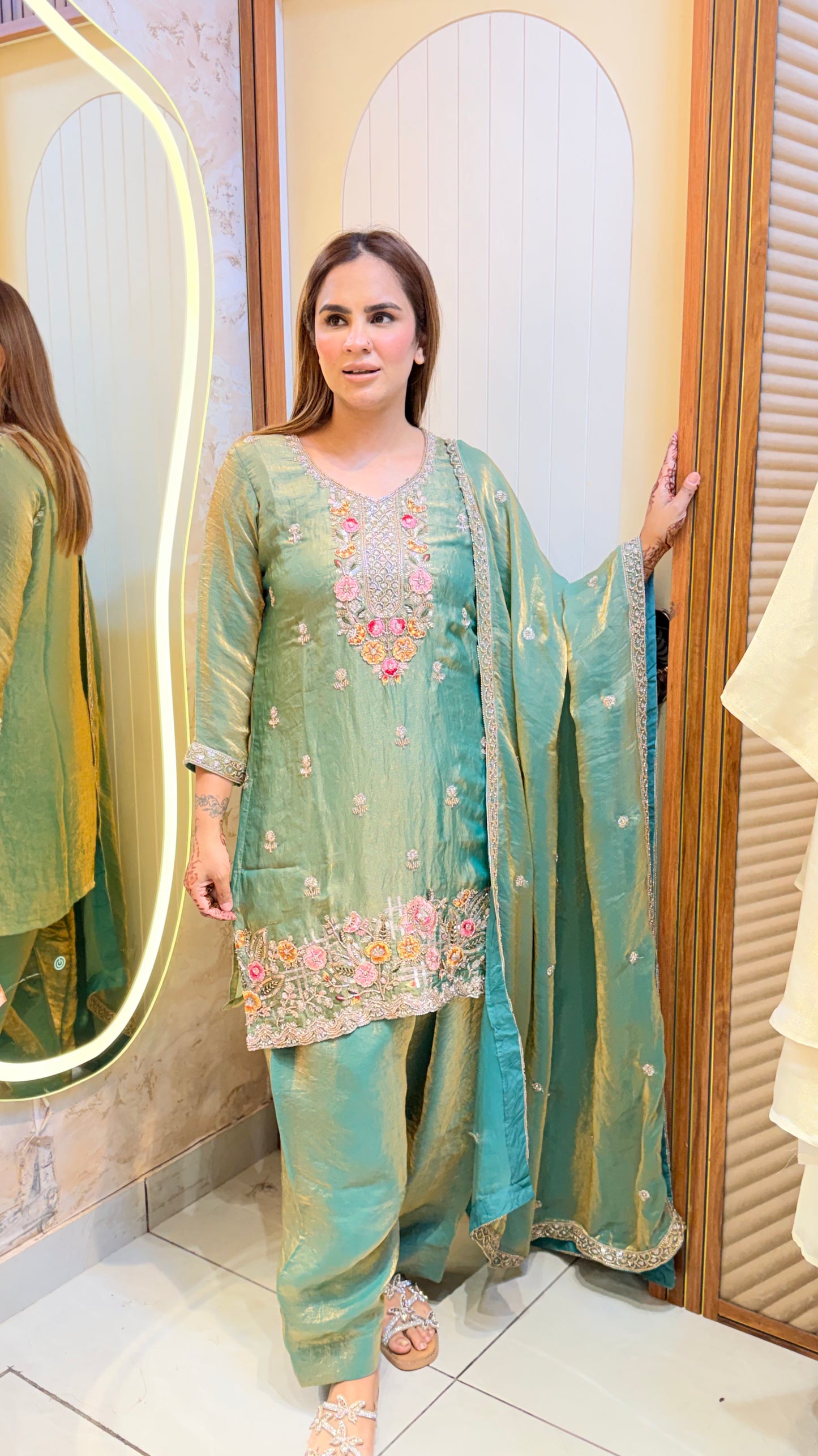 Elegant silk ethnic suit set PC3523