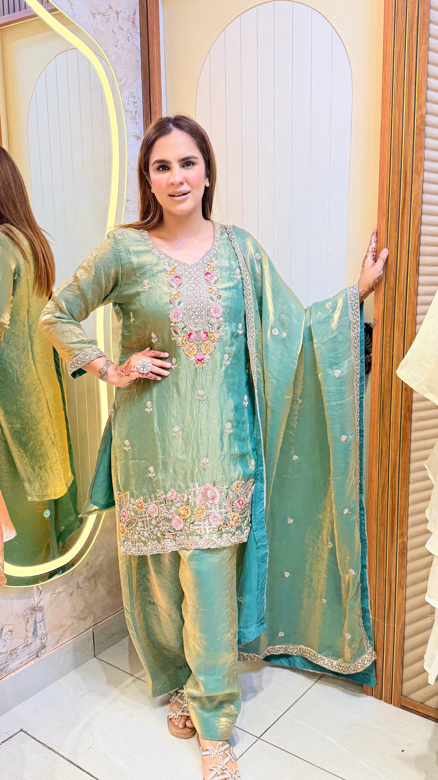 Elegant silk ethnic suit set PC3523