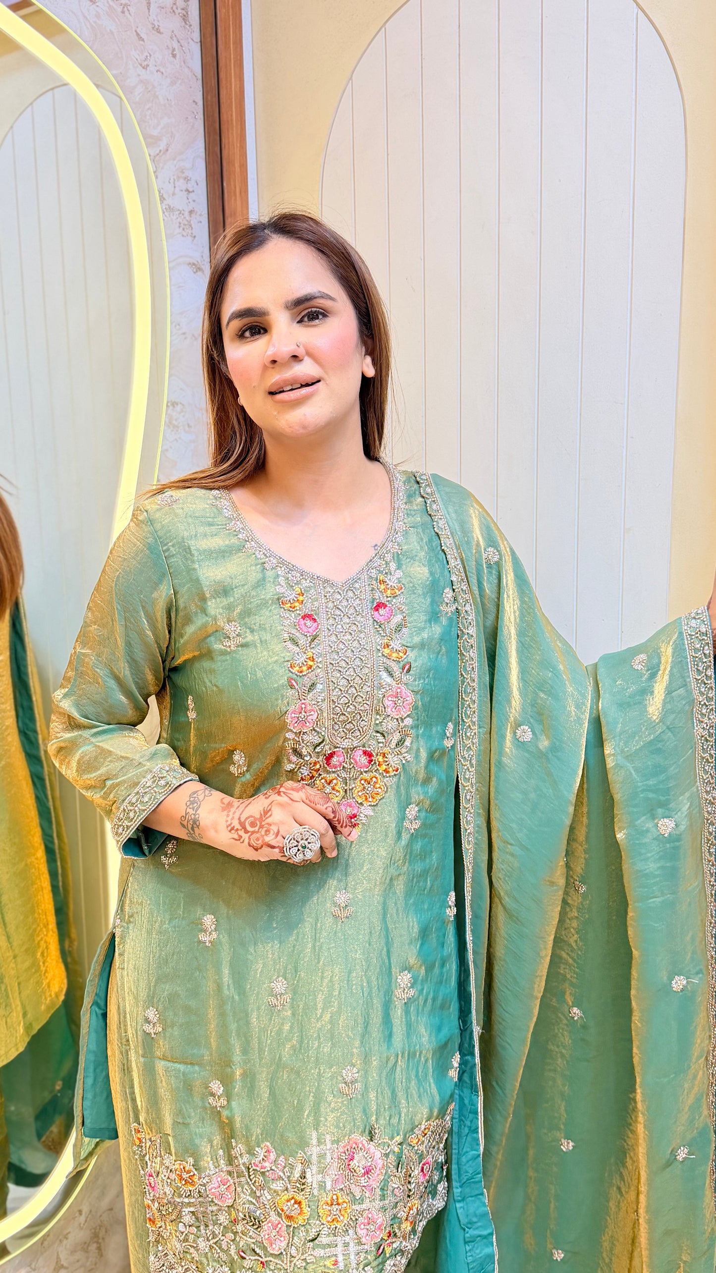 Elegant silk ethnic suit set PC3523