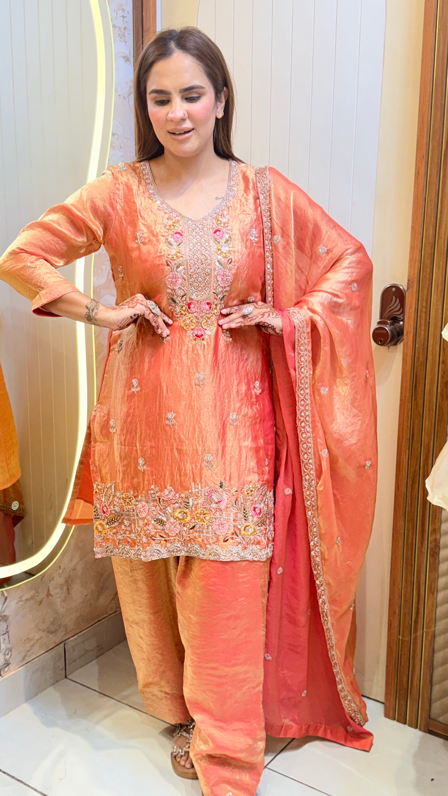 Elegant silk ethnic suit set PC3523
