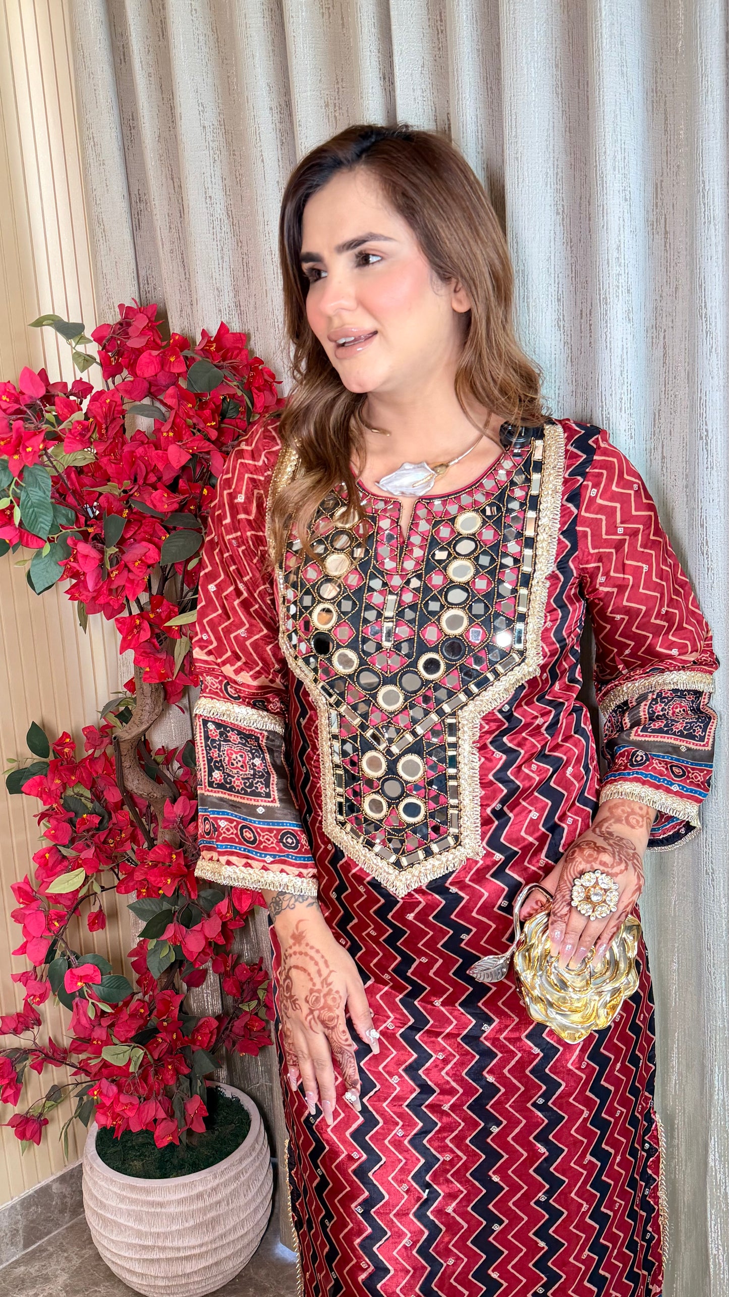 Elegant patterned two-piece ethnic set PC3525