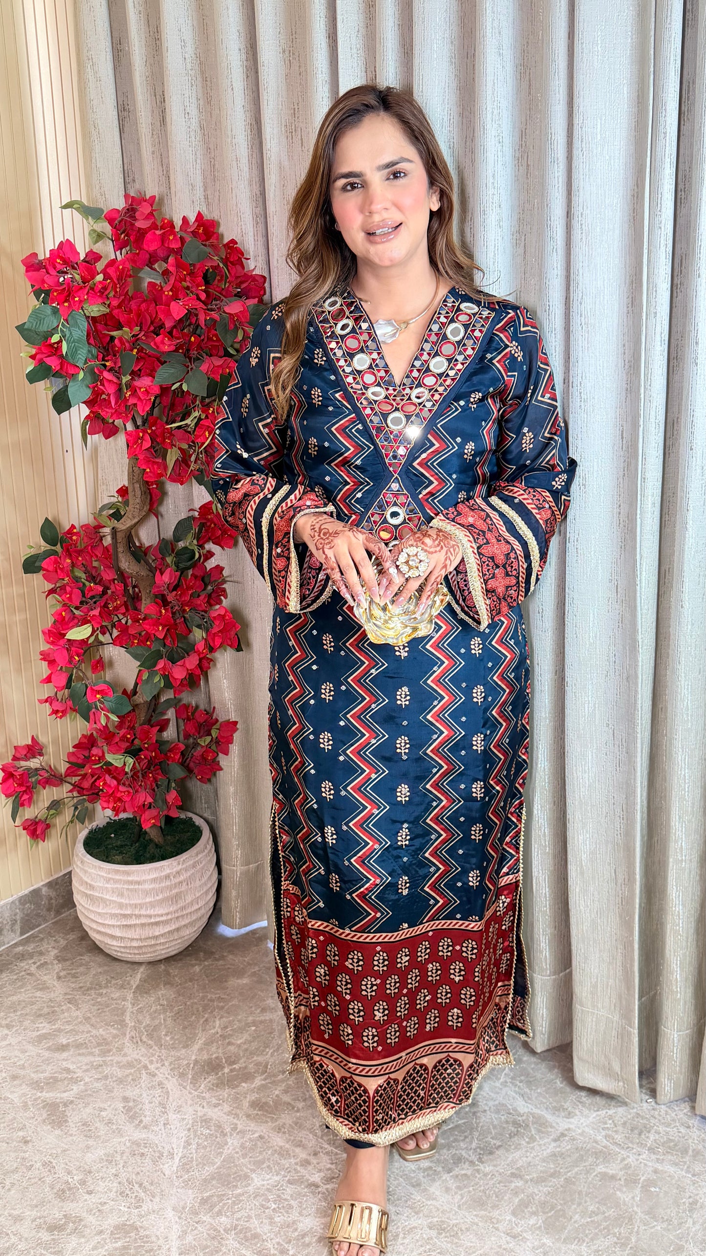 Elegant patterned two-piece ethnic set PC3525