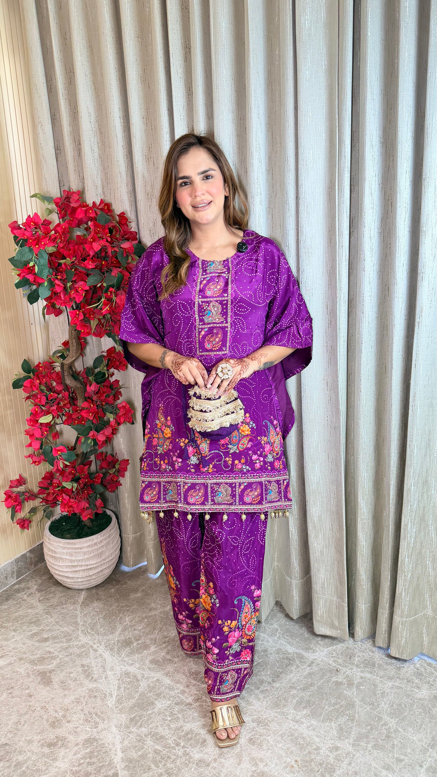 Beautiful floral print kaftan co-ord set PC3528