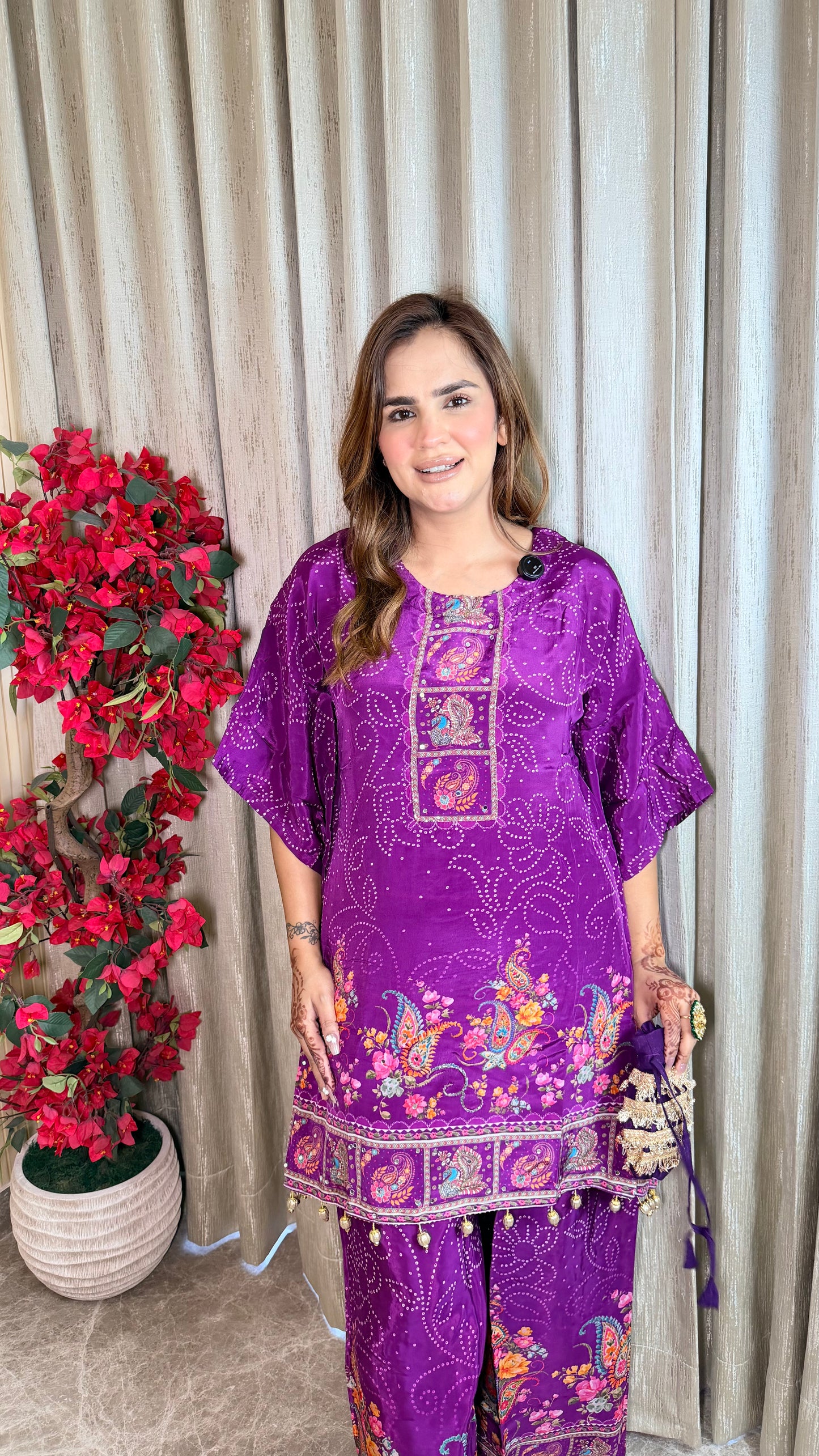 Beautiful floral print kaftan co-ord set PC3528