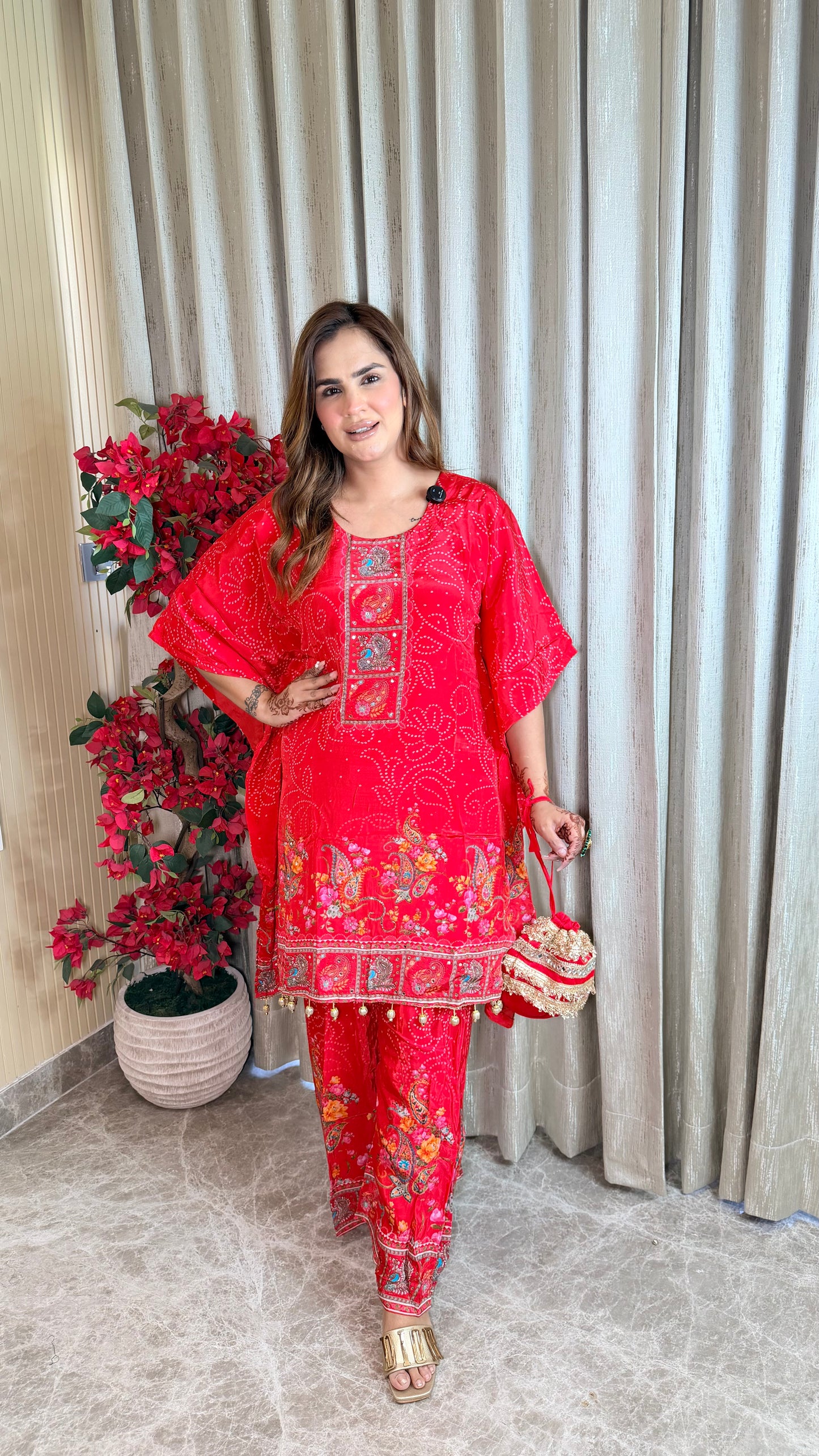 Beautiful floral print kaftan co-ord set PC3528