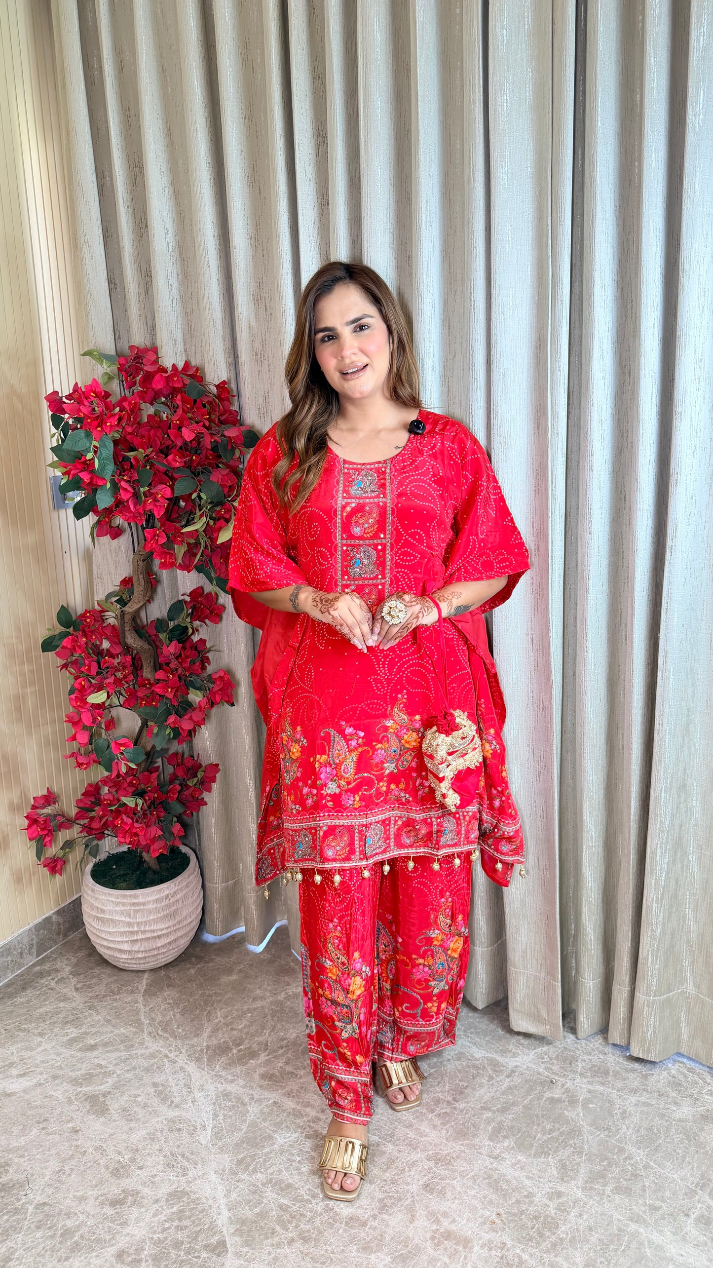 Beautiful floral print kaftan co-ord set PC3528