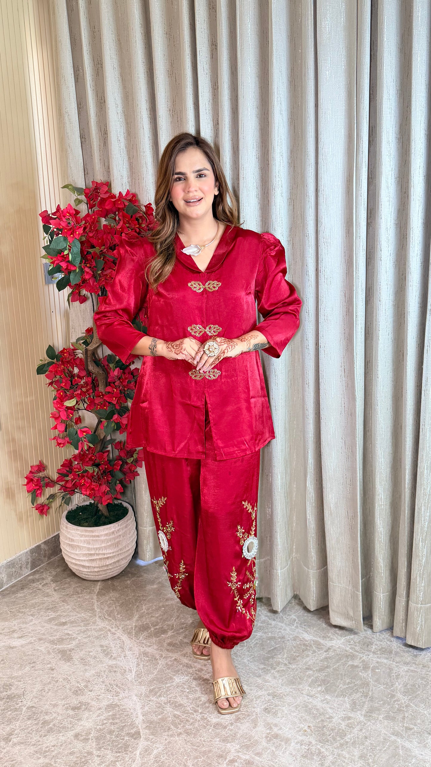 Beautiful embroidered tunic and dhoti pant co-ord set PC3529