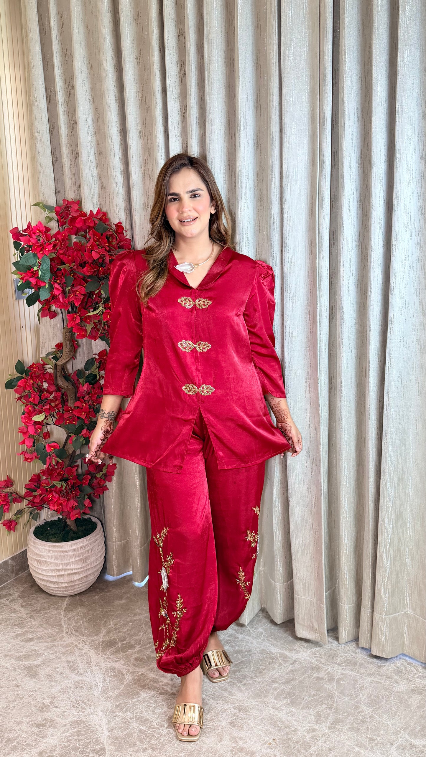 Beautiful embroidered tunic and dhoti pant co-ord set PC3529