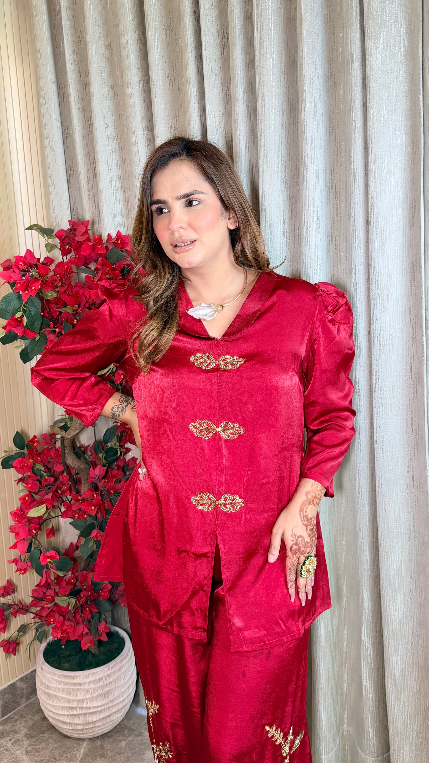 Beautiful embroidered tunic and dhoti pant co-ord set PC3529