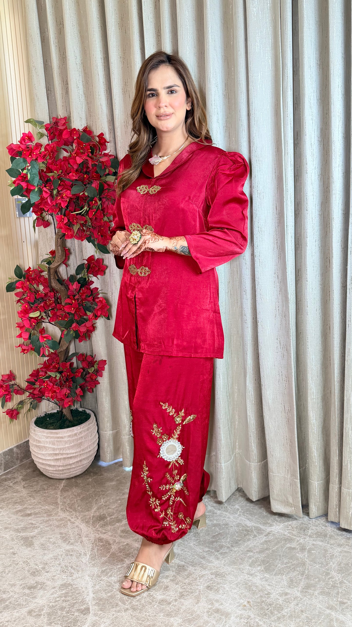 Beautiful embroidered tunic and dhoti pant co-ord set PC3529