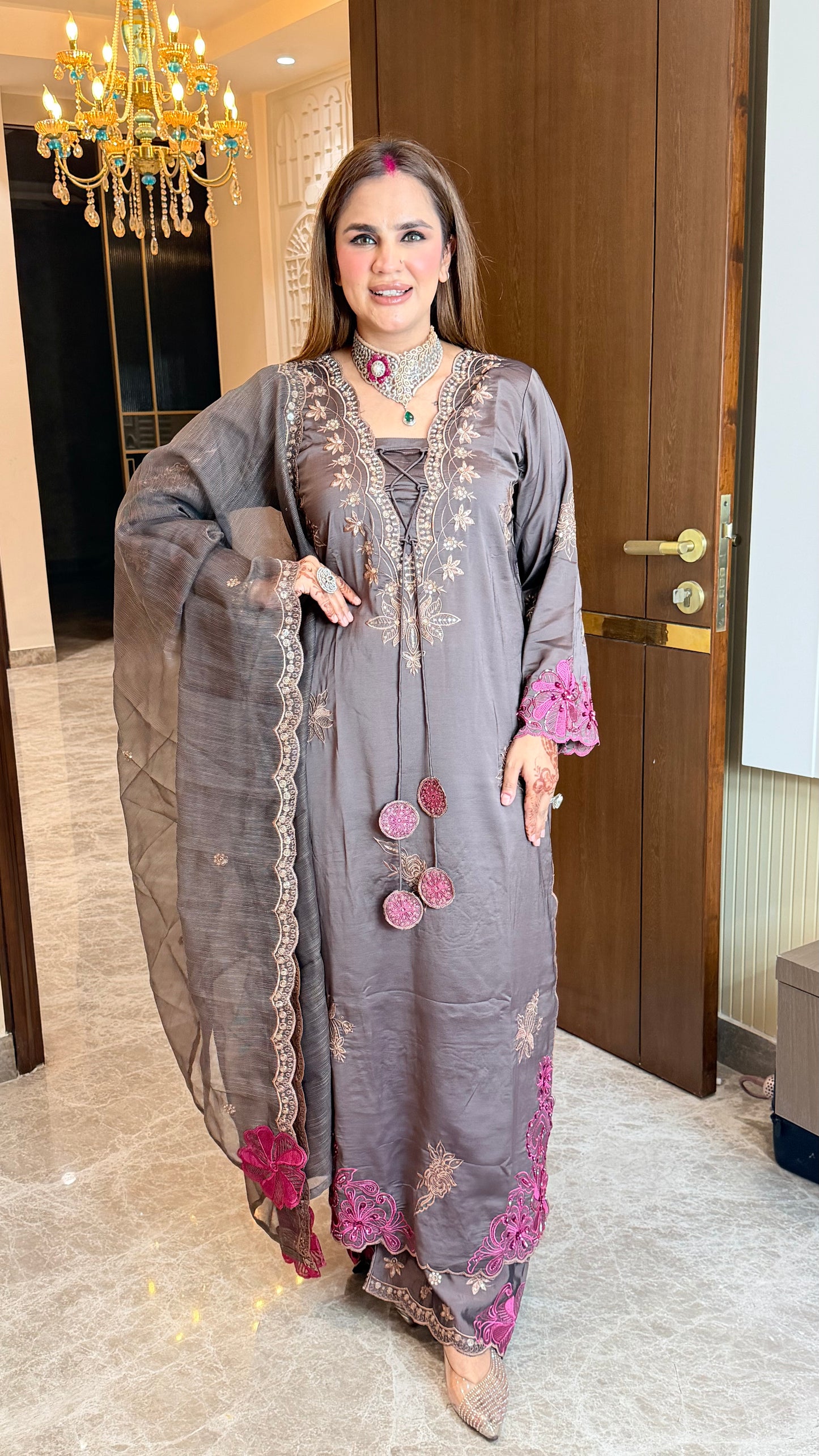 Elegant  silk-blend long kurta  PC3540
